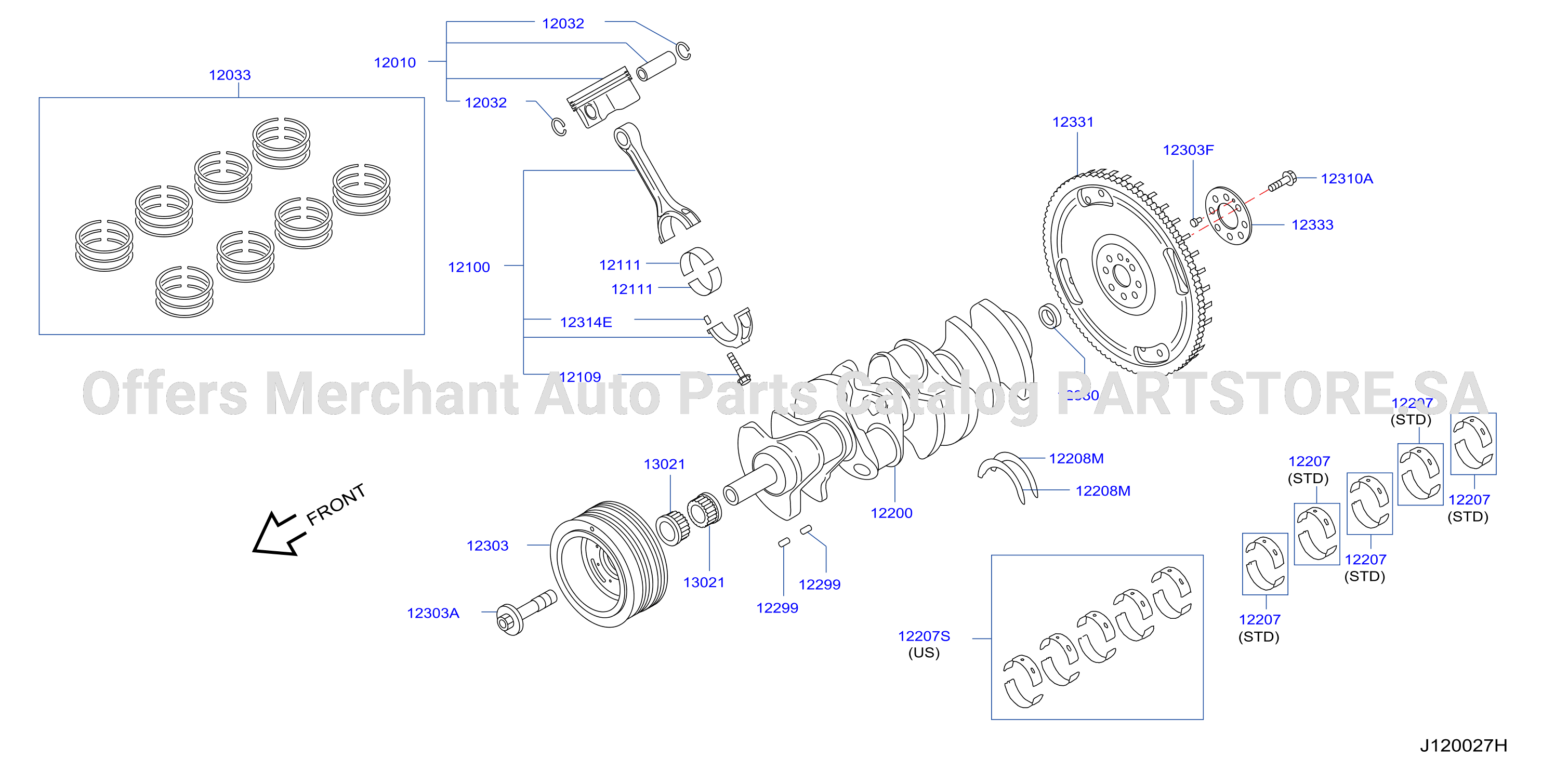 Piston Crankshaft Flywheel Piston Crankshaft Flywheel
