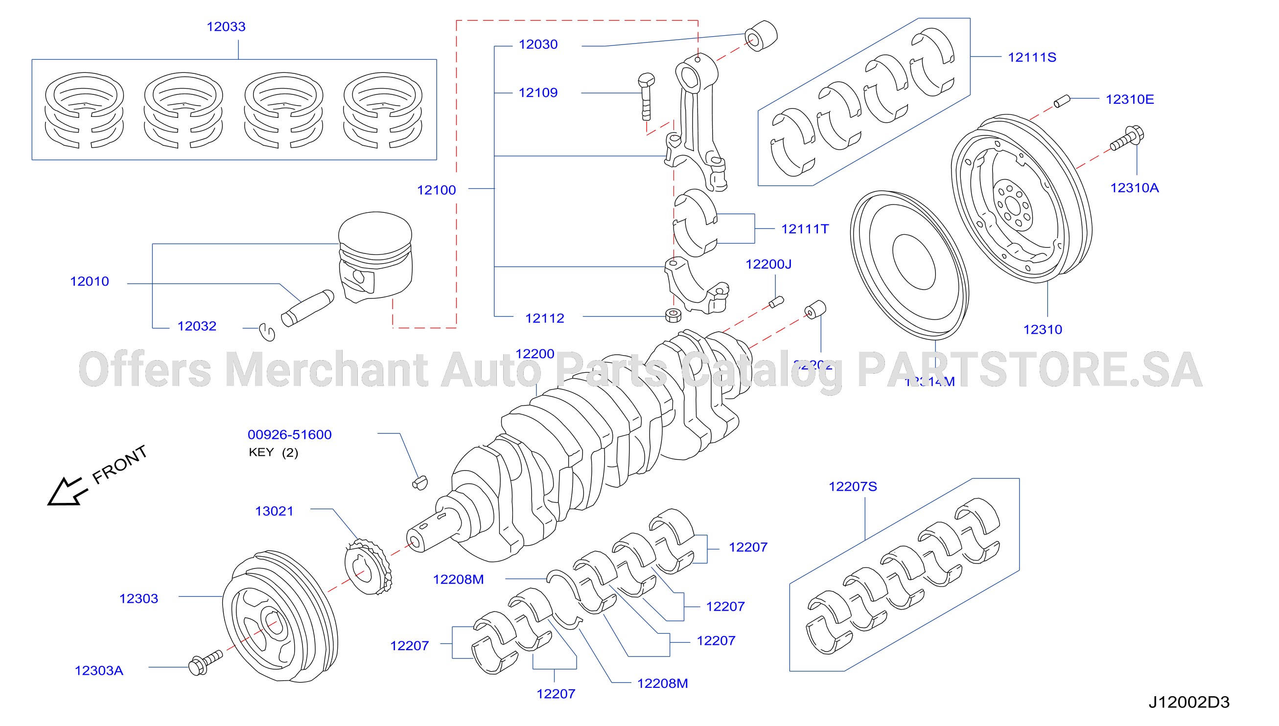Piston Crankshaft Flywheel Illustration