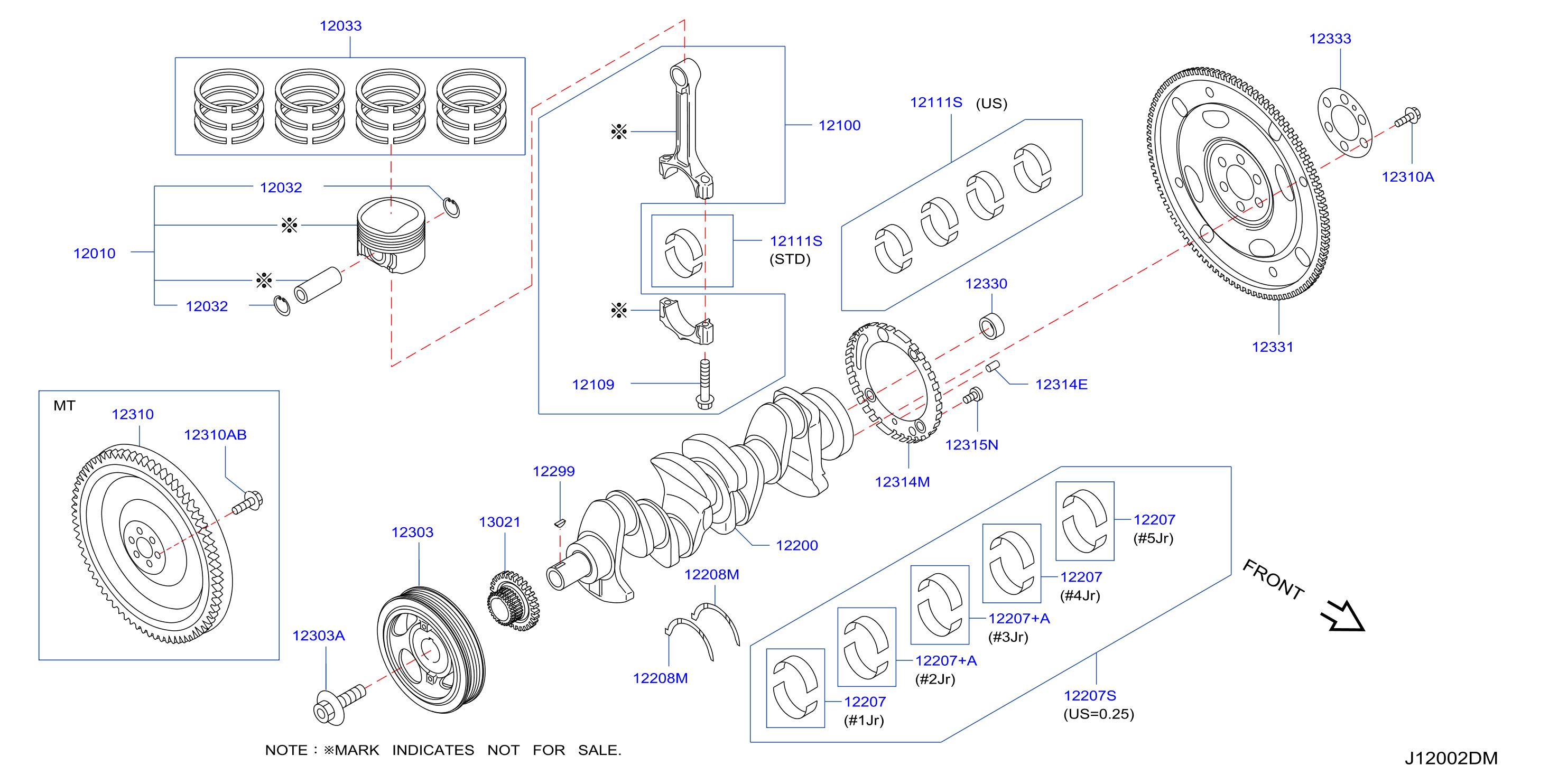 Piston Crankshaft Flywheel