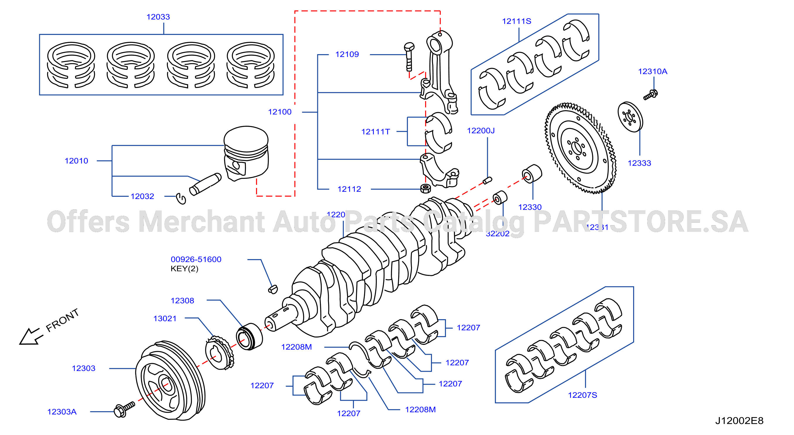 Piston Crankshaft Flywheel At