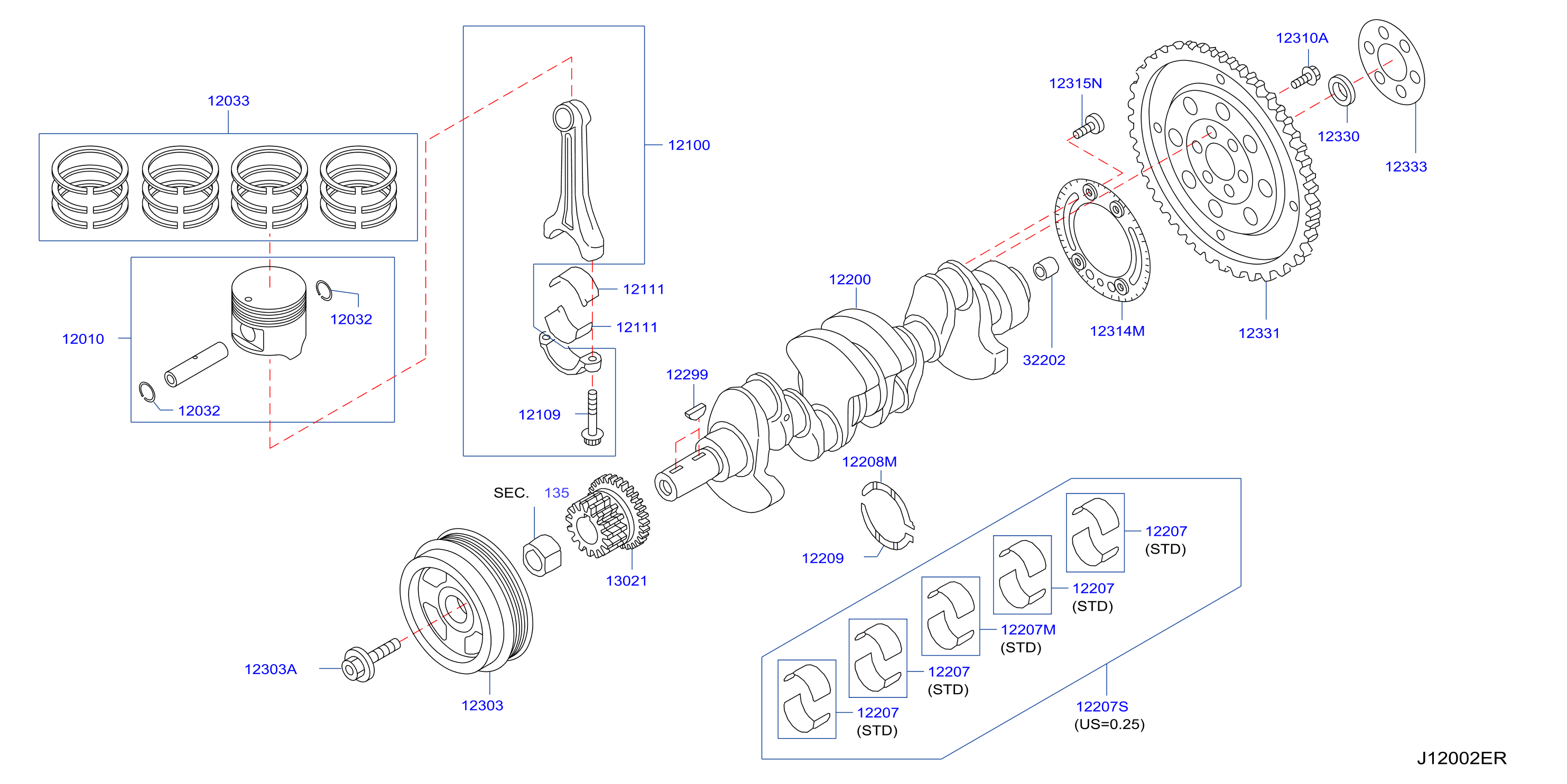 Piston Crankshaft Flywheel At
