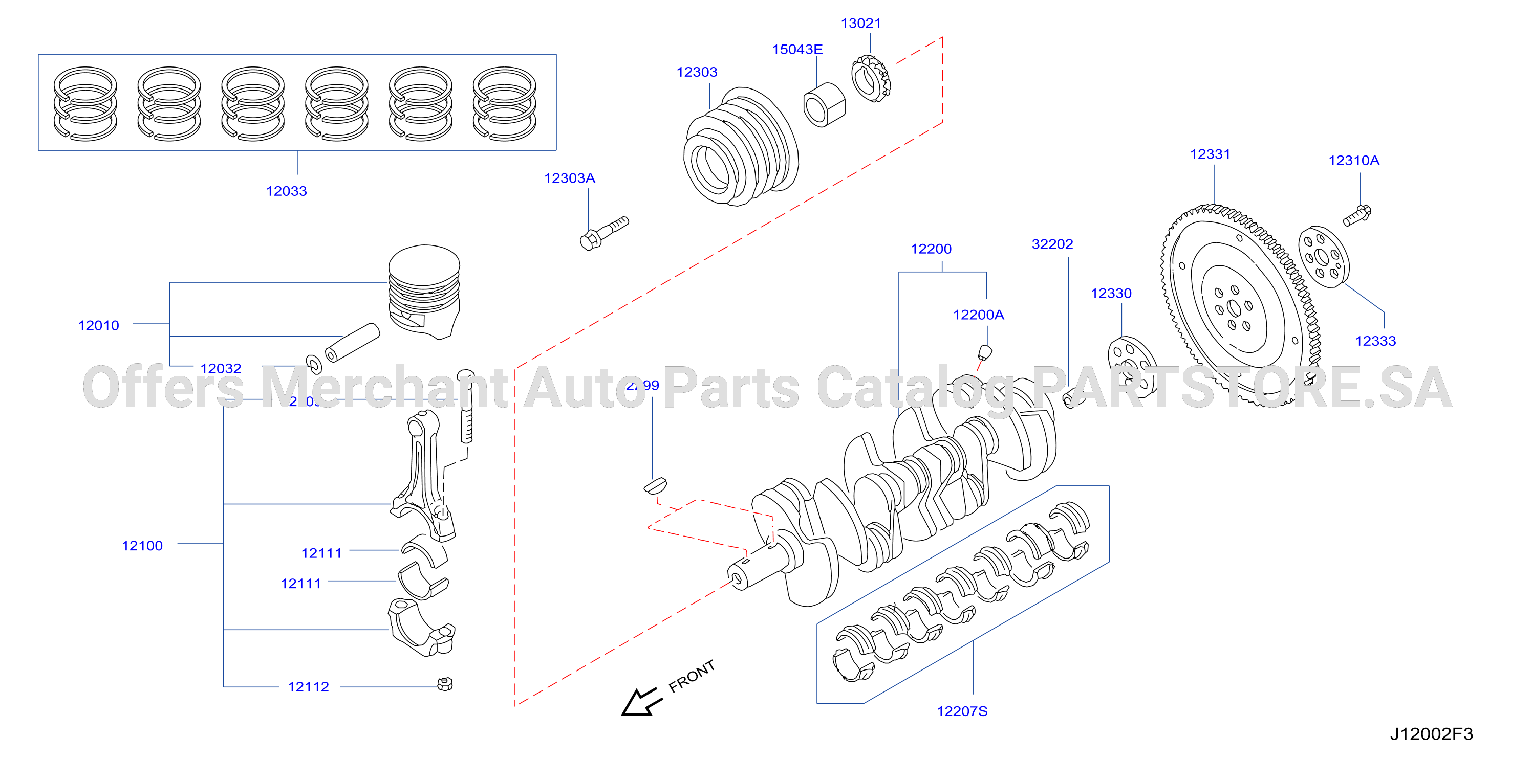 Piston Crankshaft Flywheel At