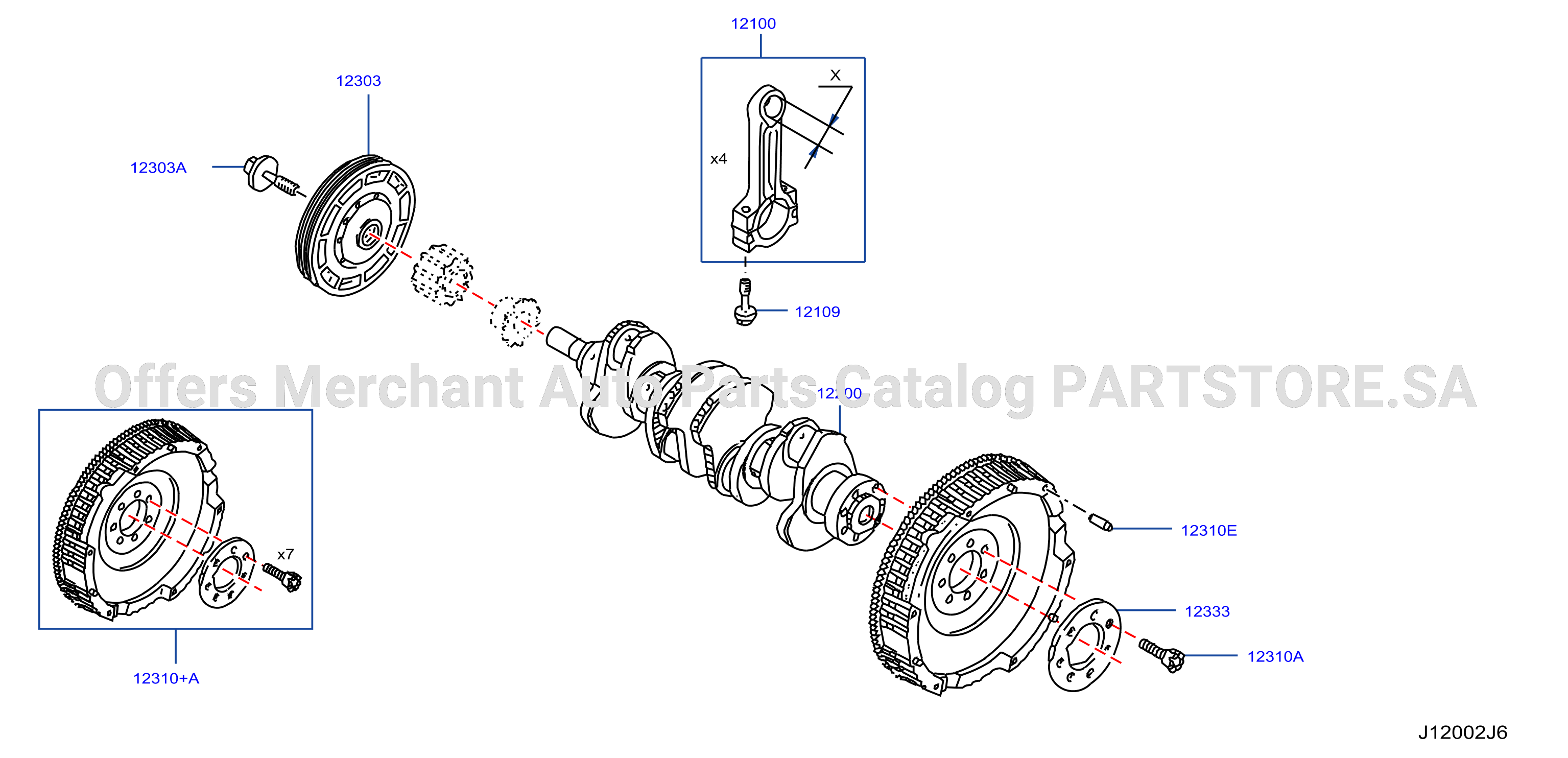 Piston Crankshaft Flywheel Illustration