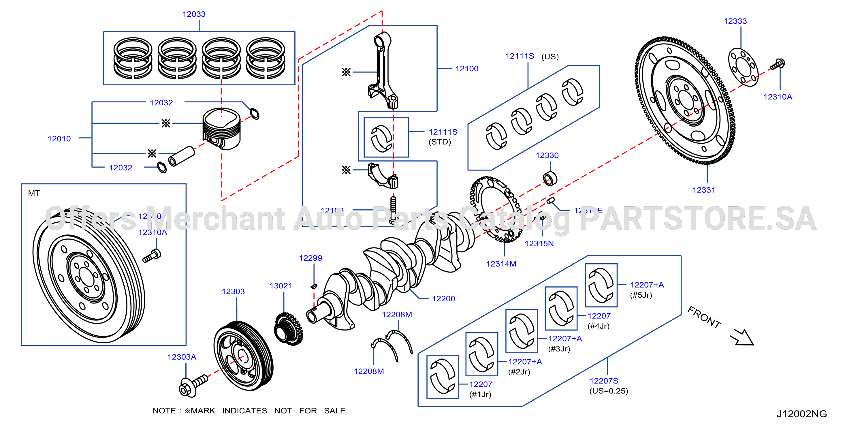 Piston Crankshaft Flywheel