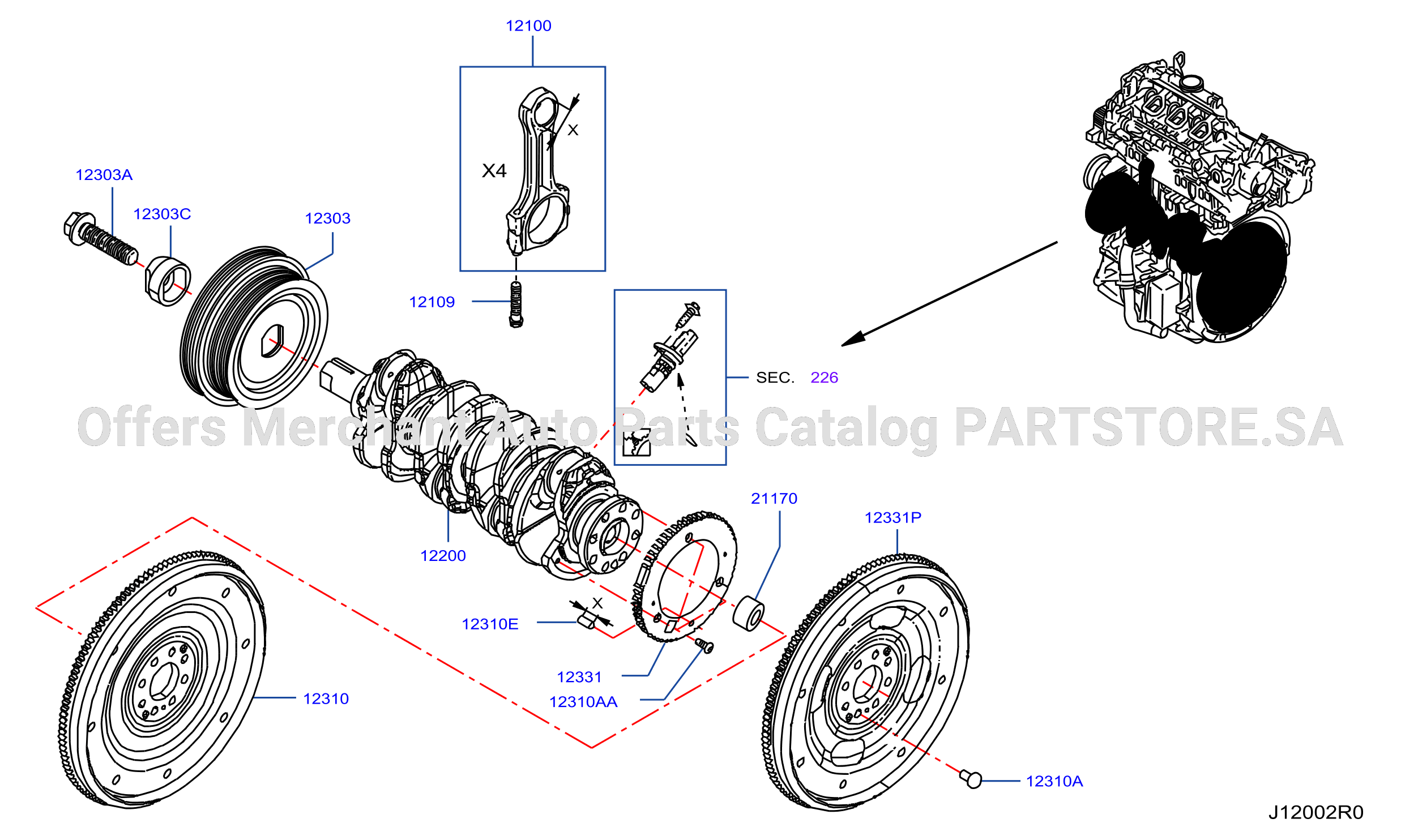 Piston Crankshaft Flywheel Mobile Coupling 1