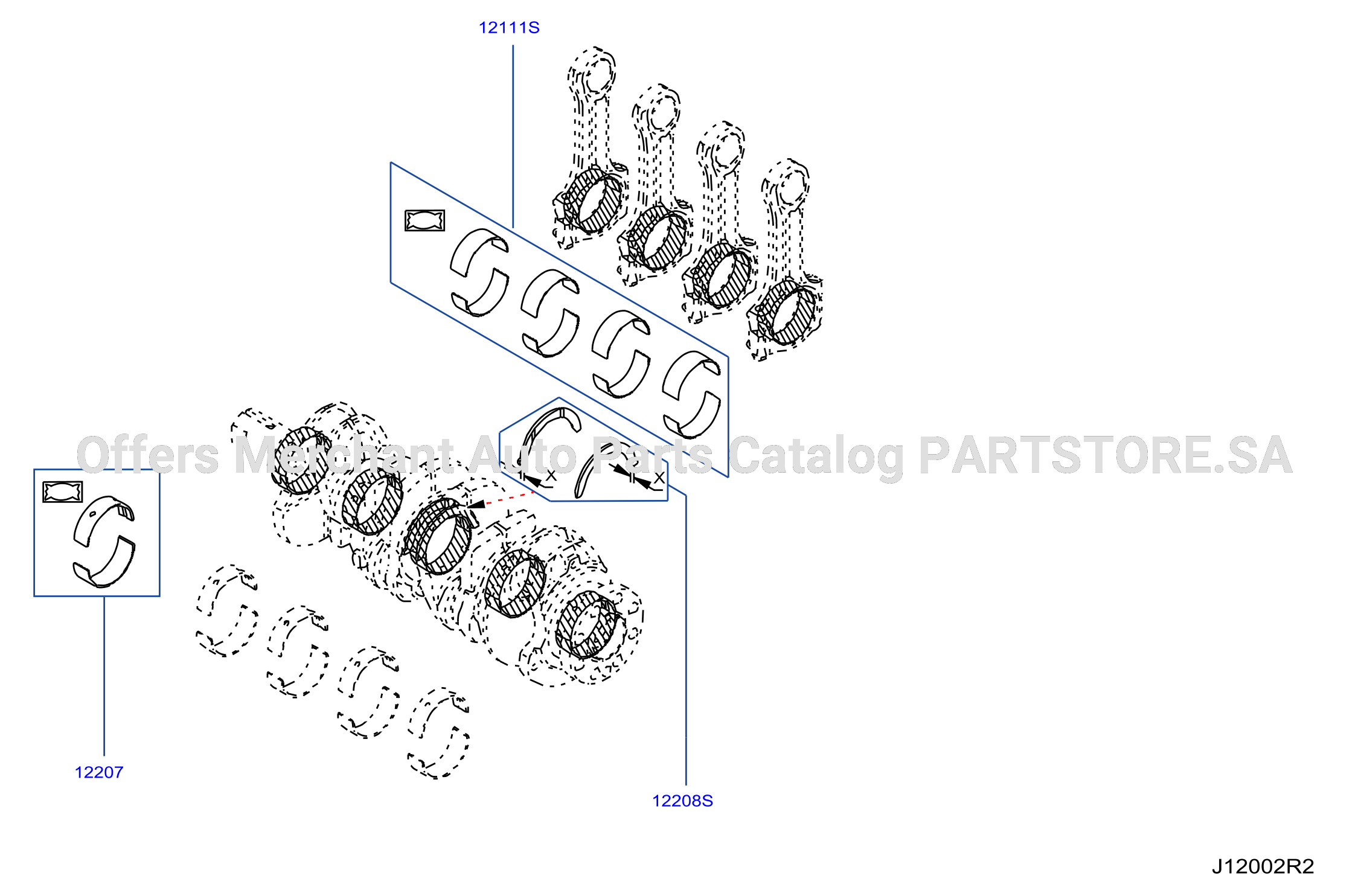 Piston Crankshaft Flywheel Bearings Crankshaft Rod