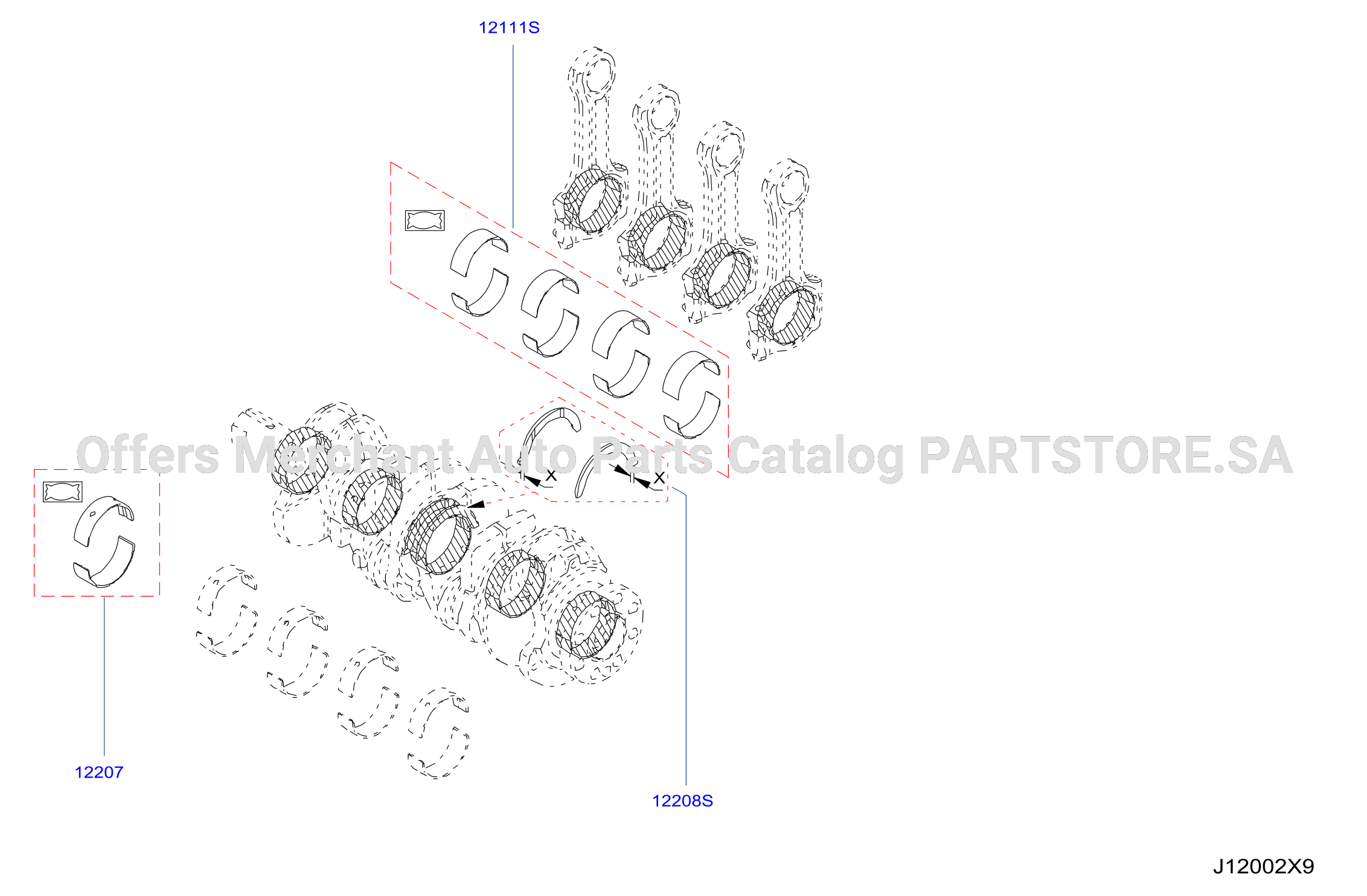 Piston Crankshaft Flywheel Bearings Crankshaft Rod