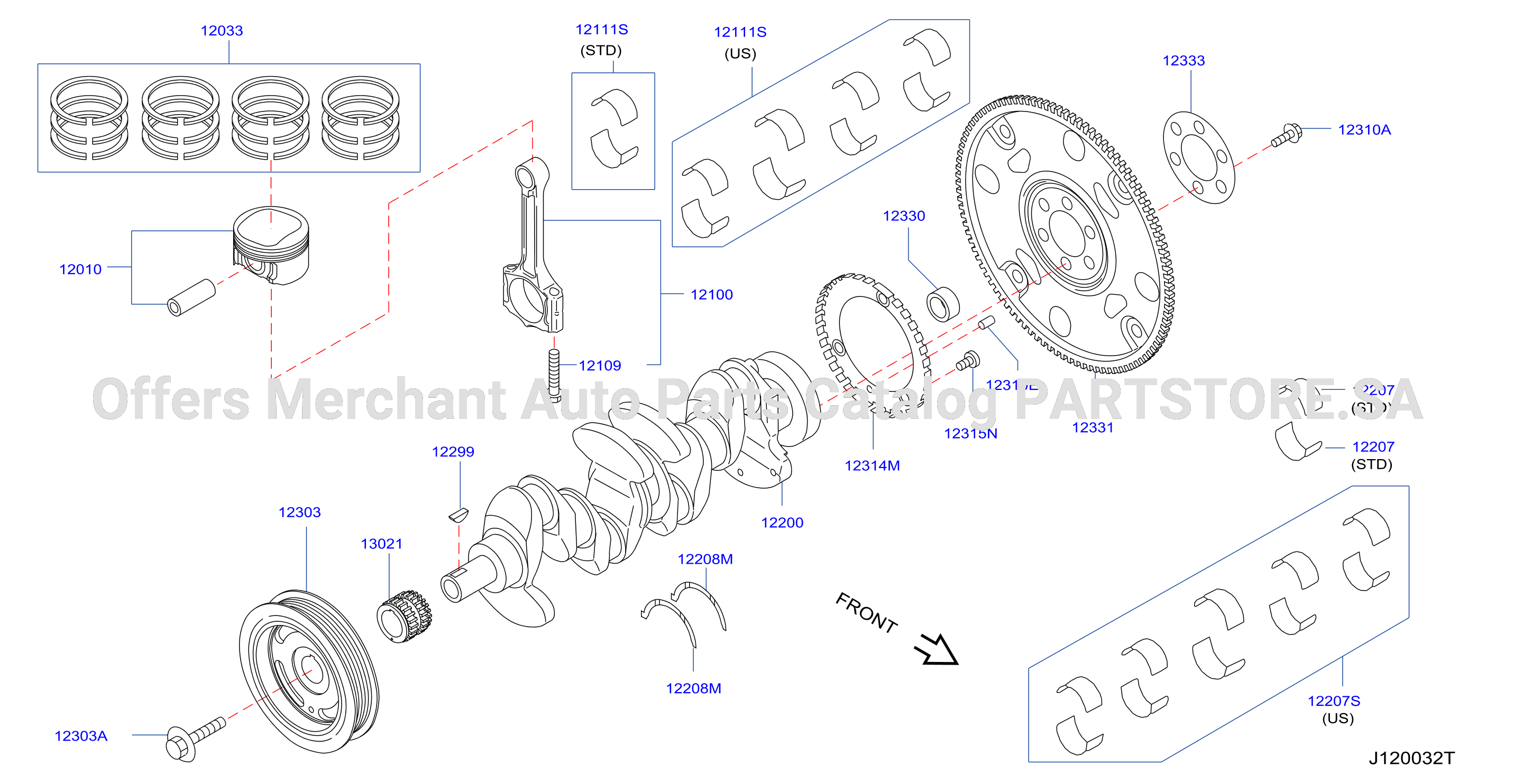 Piston Crankshaft Flywheel Illustration