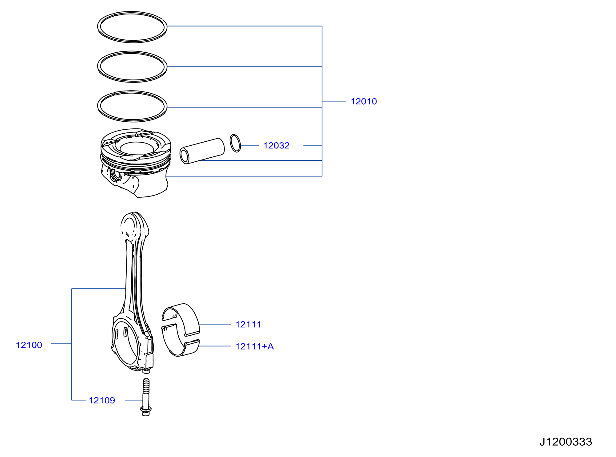 Piston Crankshaft Flywheel Connecting Rod Piston