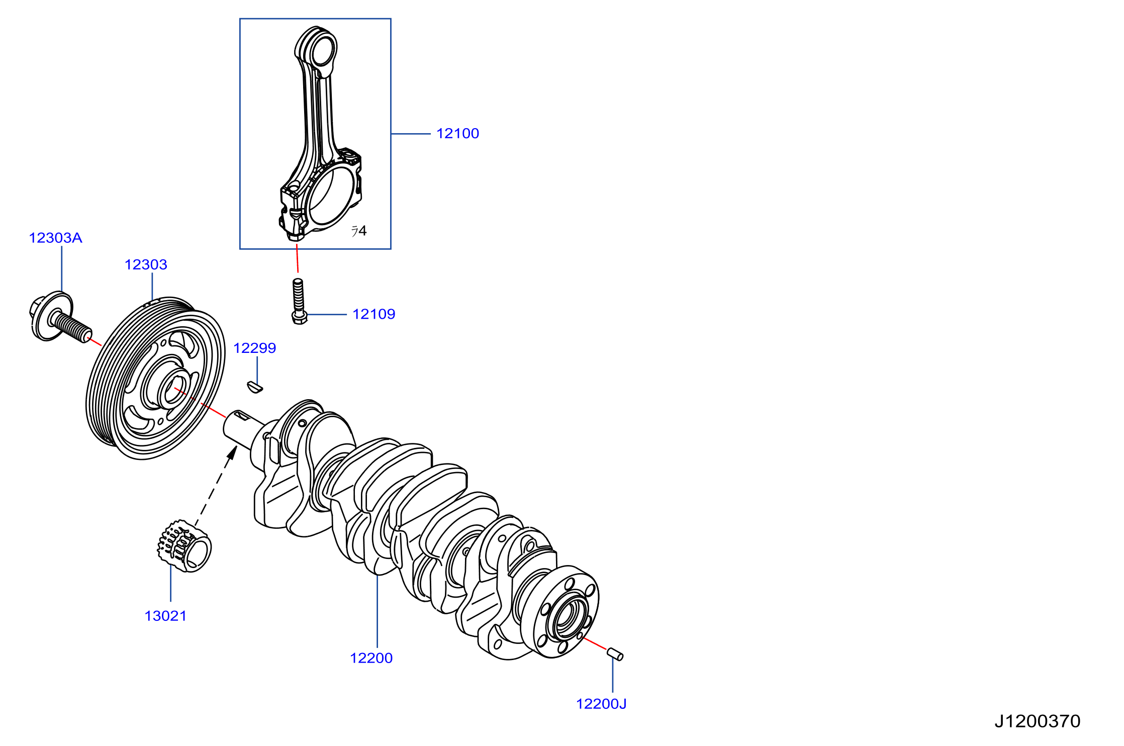 Piston Crankshaft Flywheel Crankshaft Conn Rod