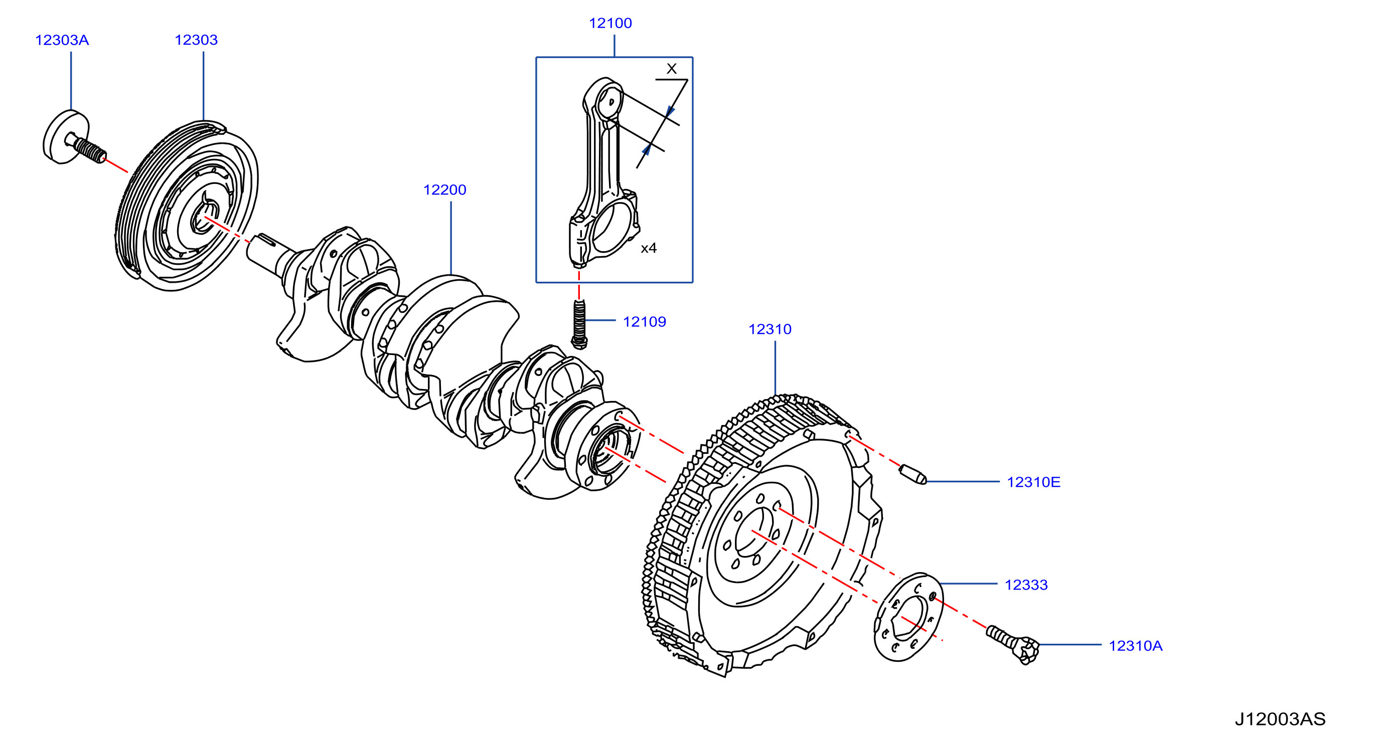 Piston Crankshaft Flywheel Illustration