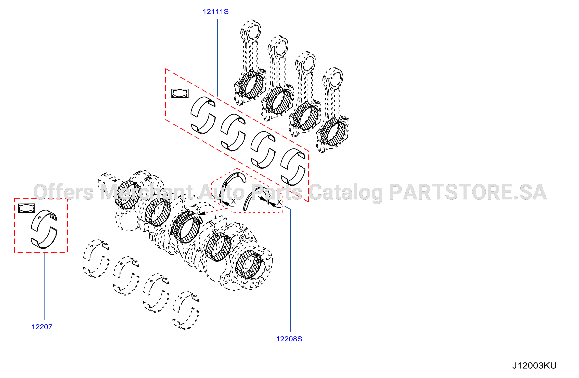 Piston Crankshaft Flywheel Bearings Crankshaft Rod