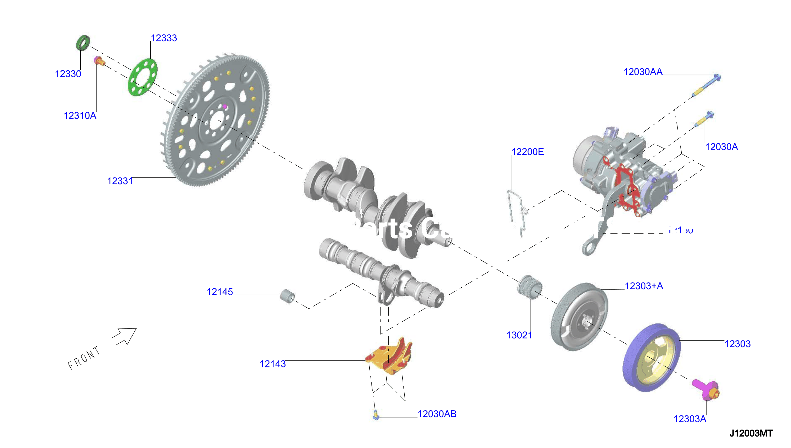 Piston Crankshaft Flywheel