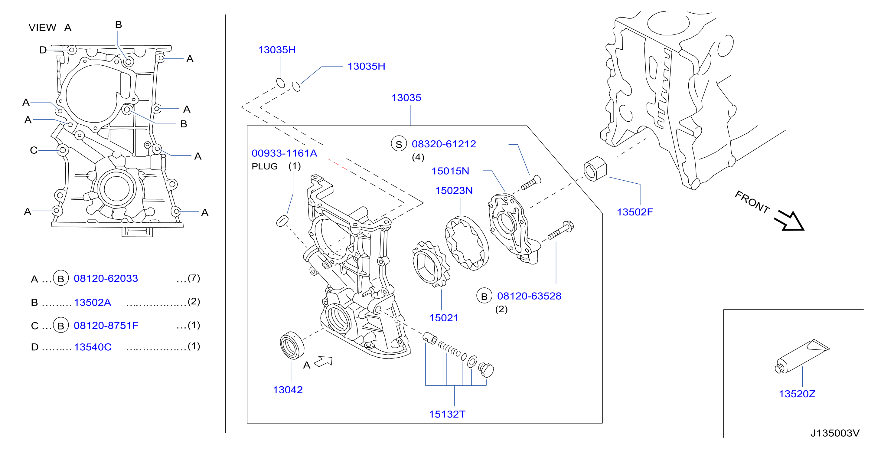 Front Cover Vacuum Pump Fitting