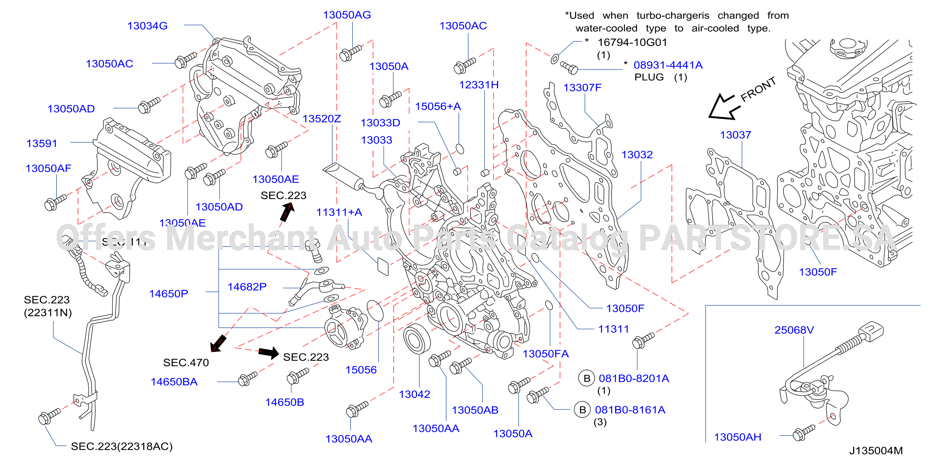 Front Cover Vacuum Pump Fitting