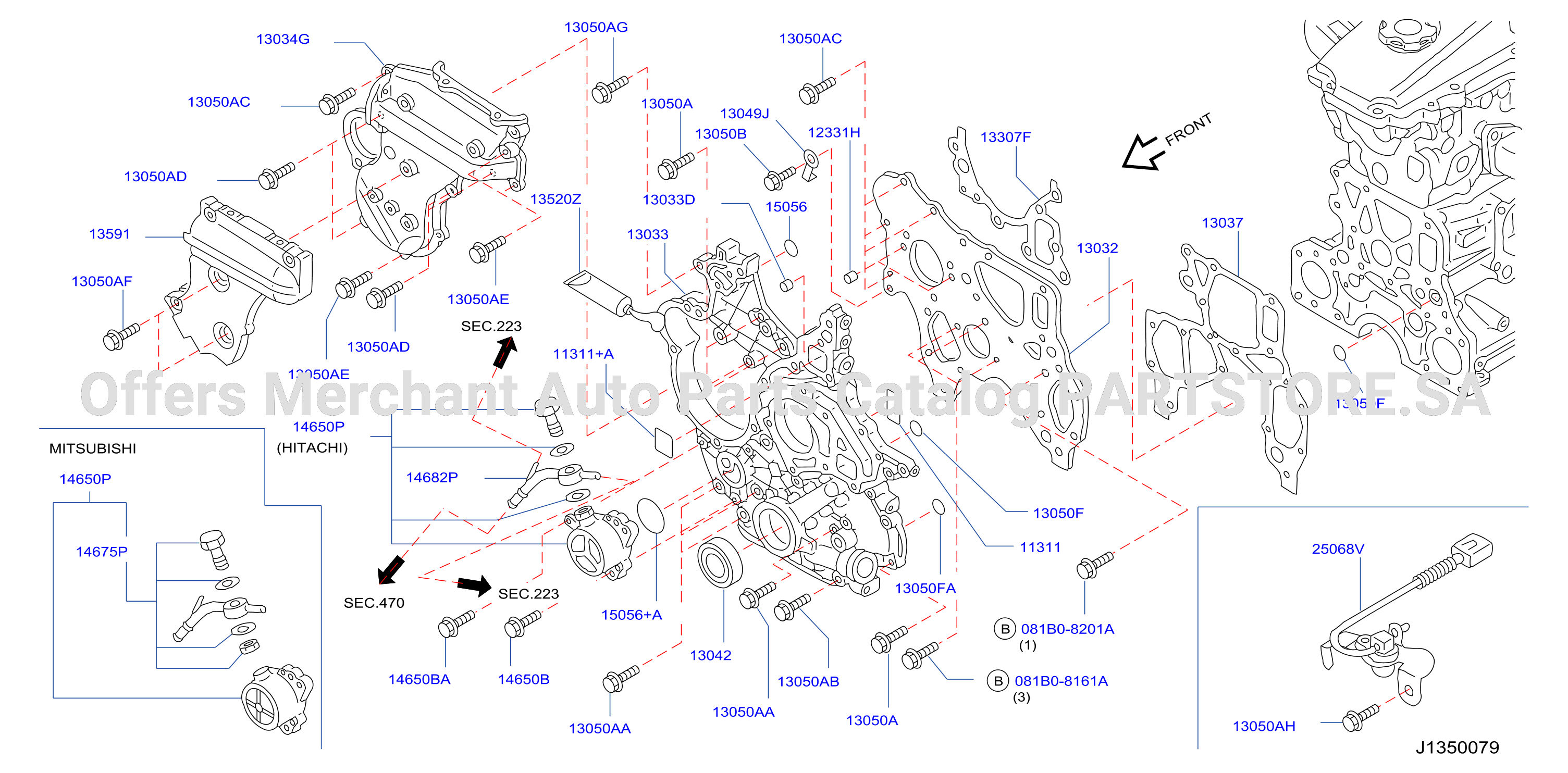 Front Cover Vacuum Pump Fitting Front Cover