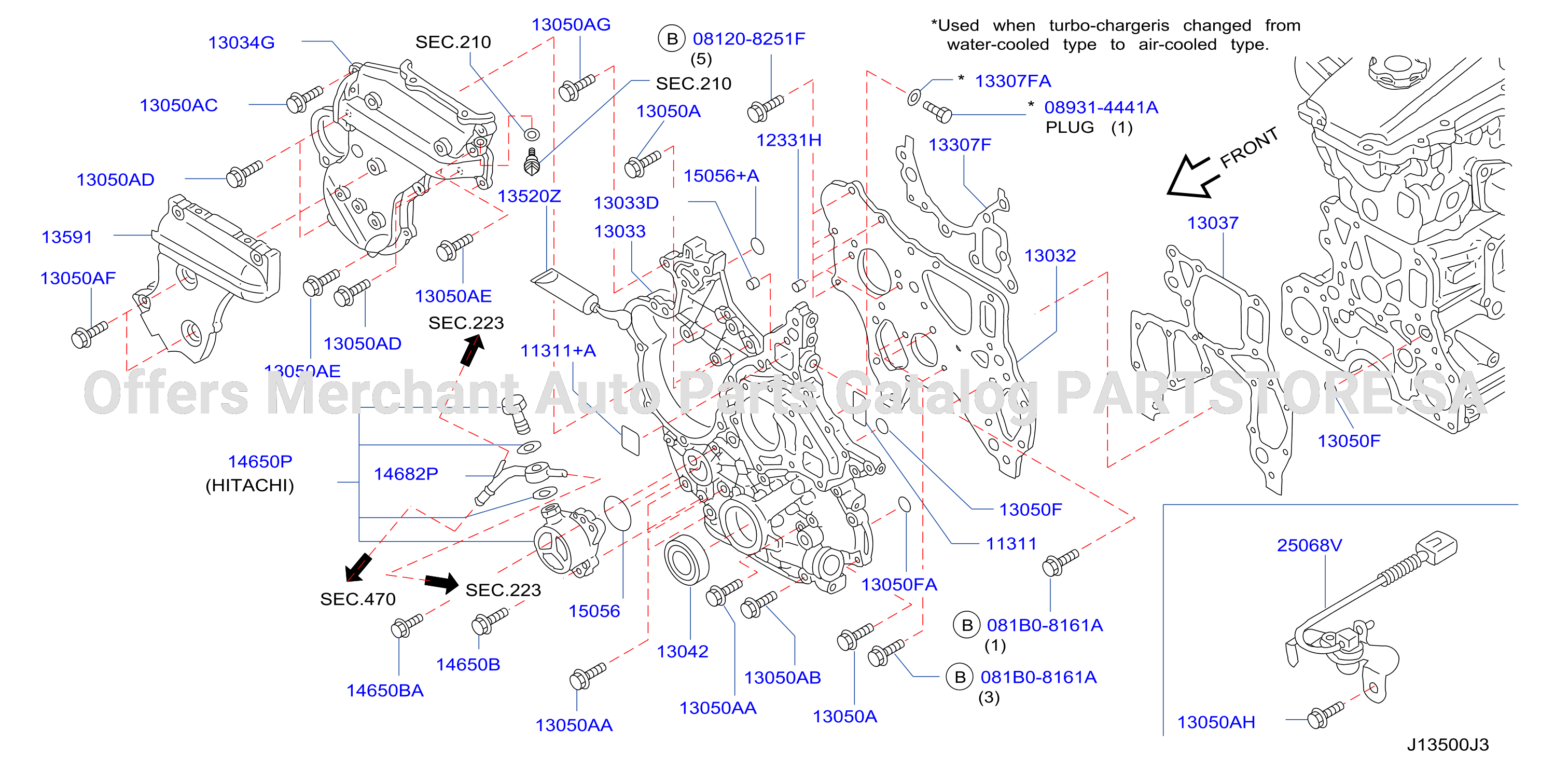 Front Cover Vacuum Pump Fitting