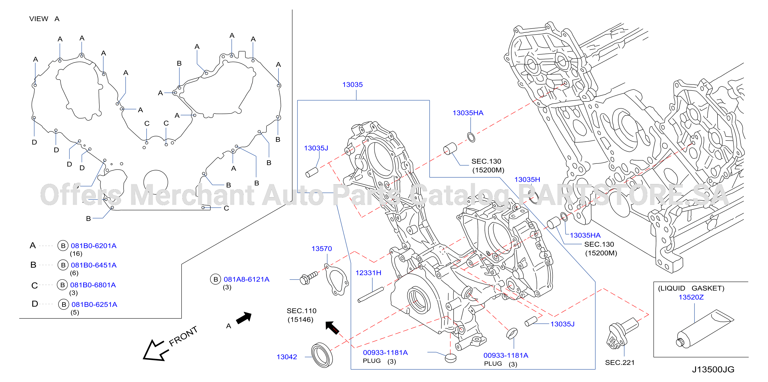 Front Cover Vacuum Pump Fitting