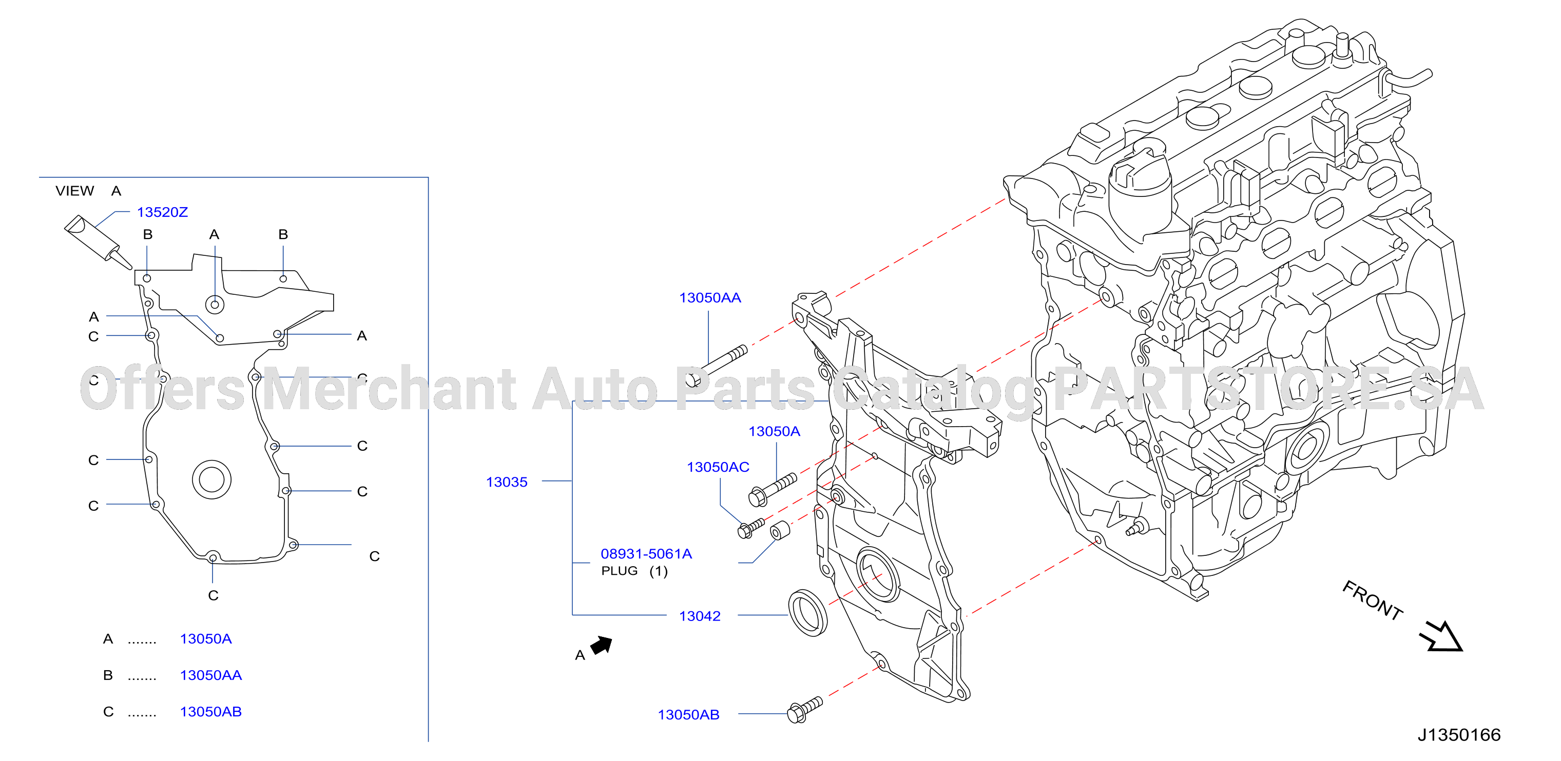 Front Cover Vacuum Pump Fitting Front Cover