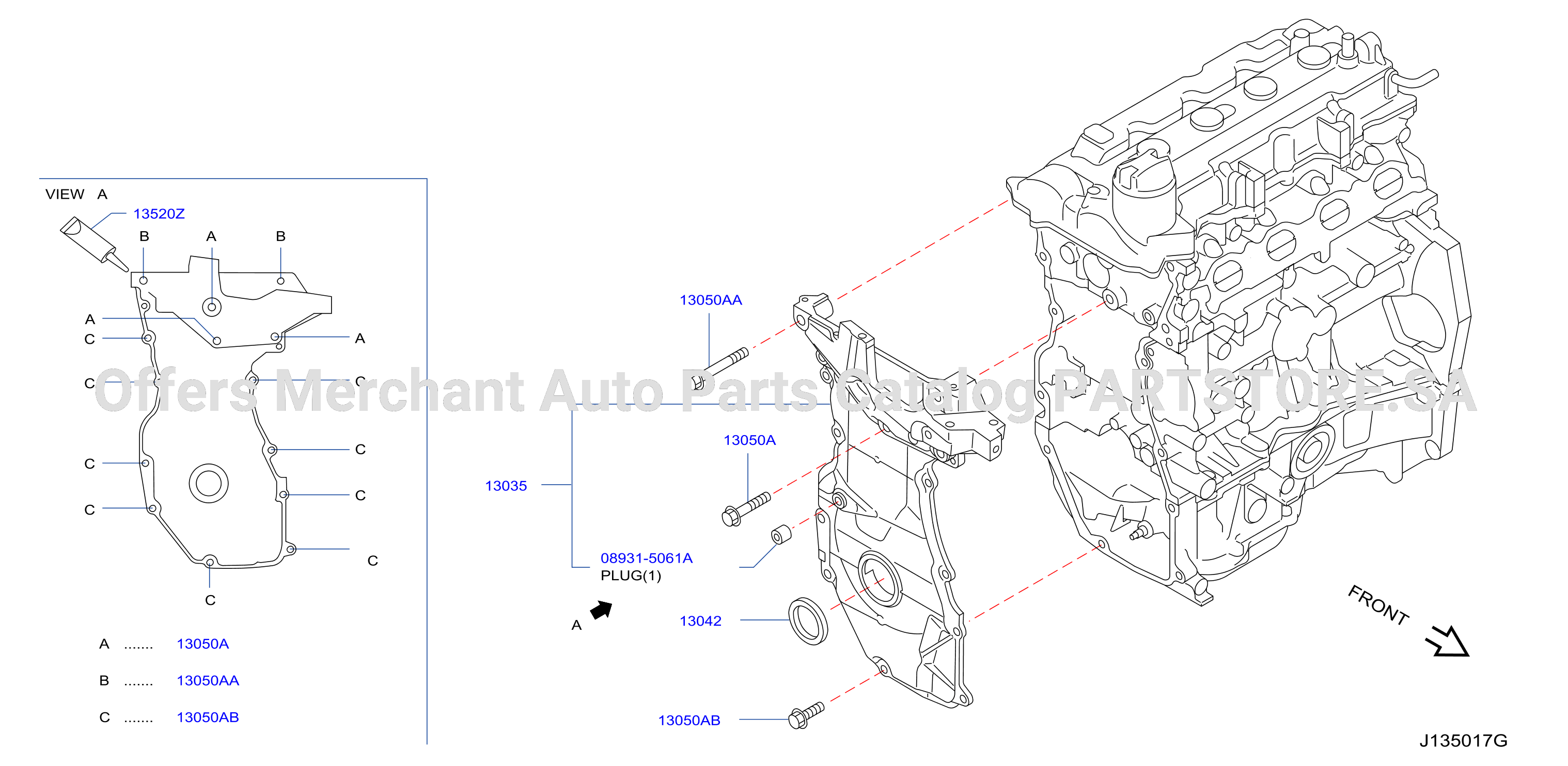 Front Cover Vacuum Pump Fitting Front Cover