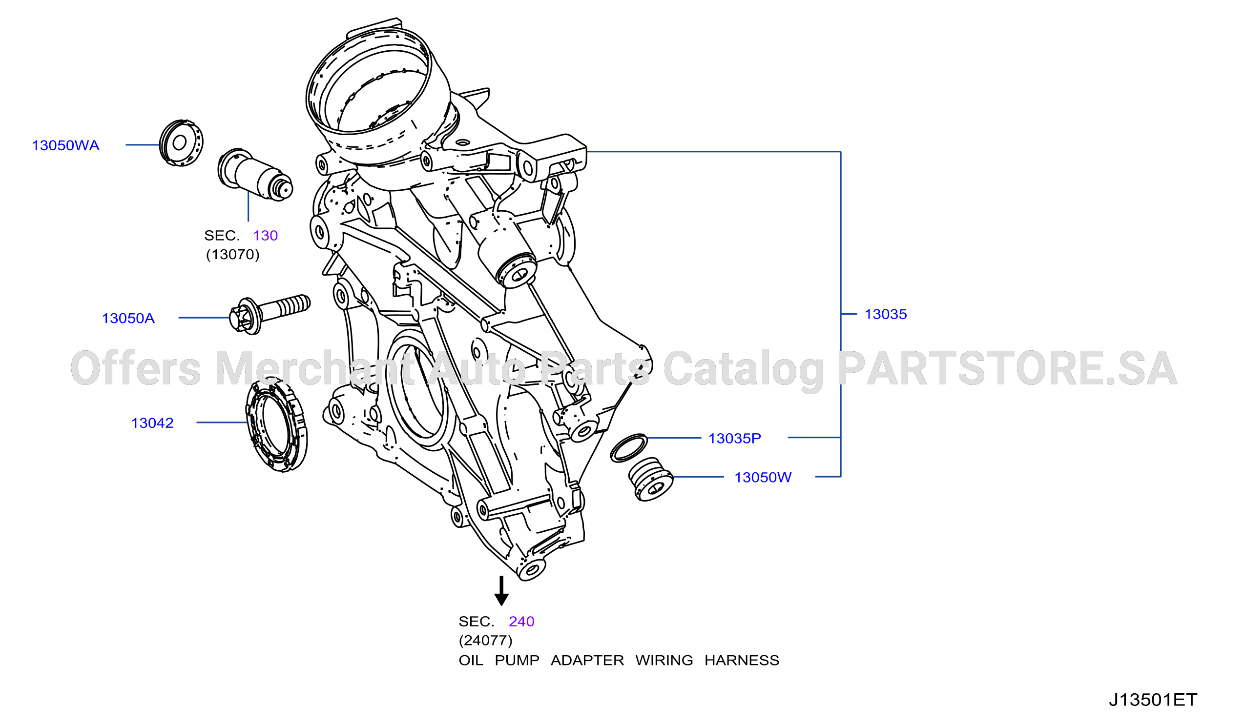 Front Cover Vacuum Pump Fitting Timing Case