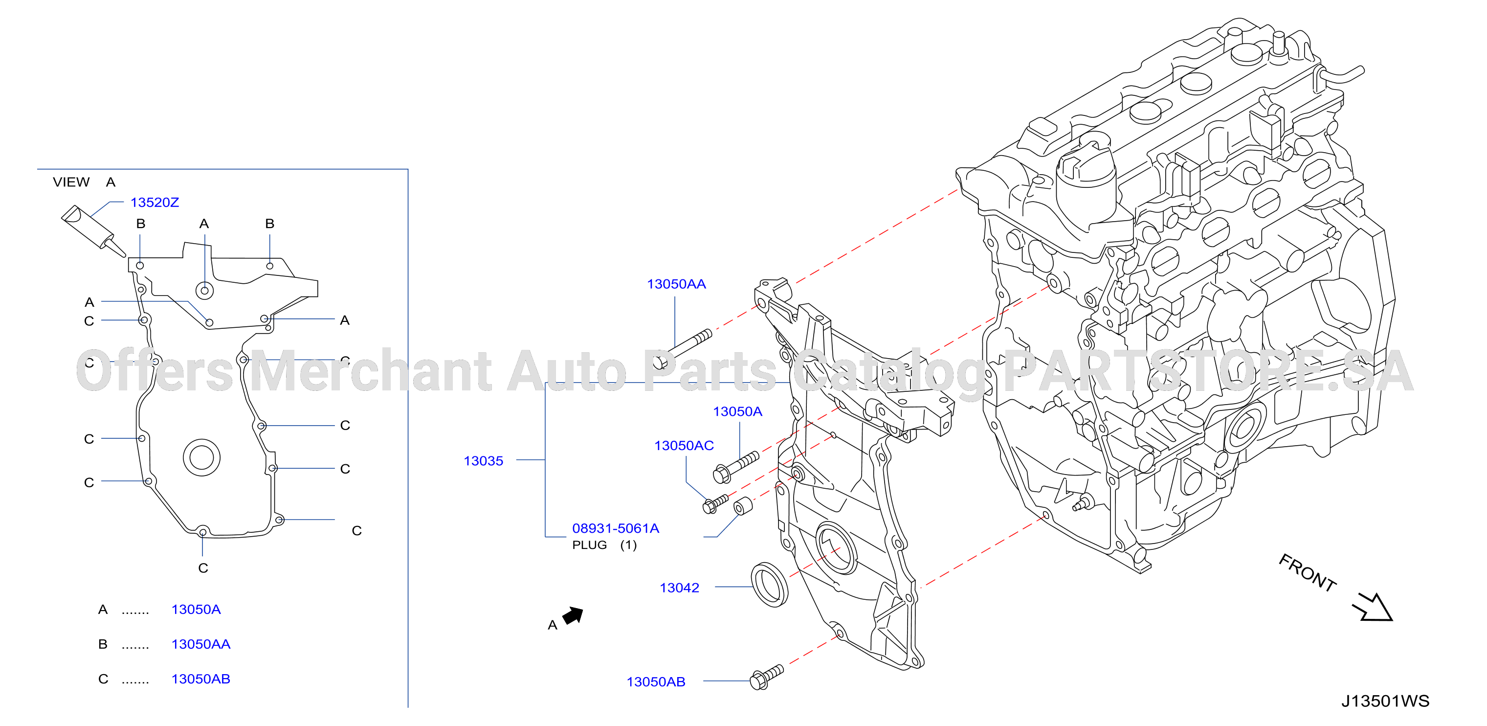 Front Cover Vacuum Pump Fitting Front Cover
