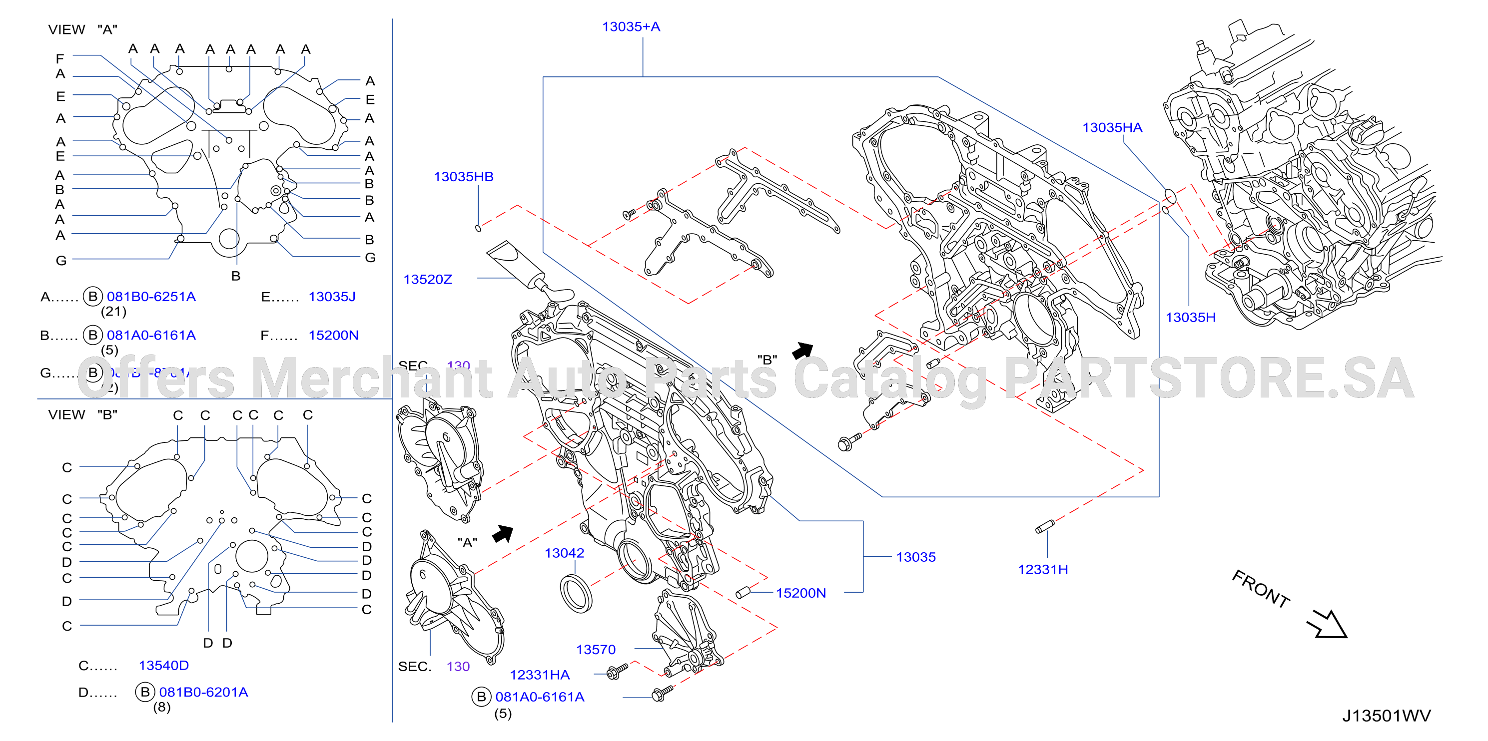 Front Cover Vacuum Pump Fitting Front Cover