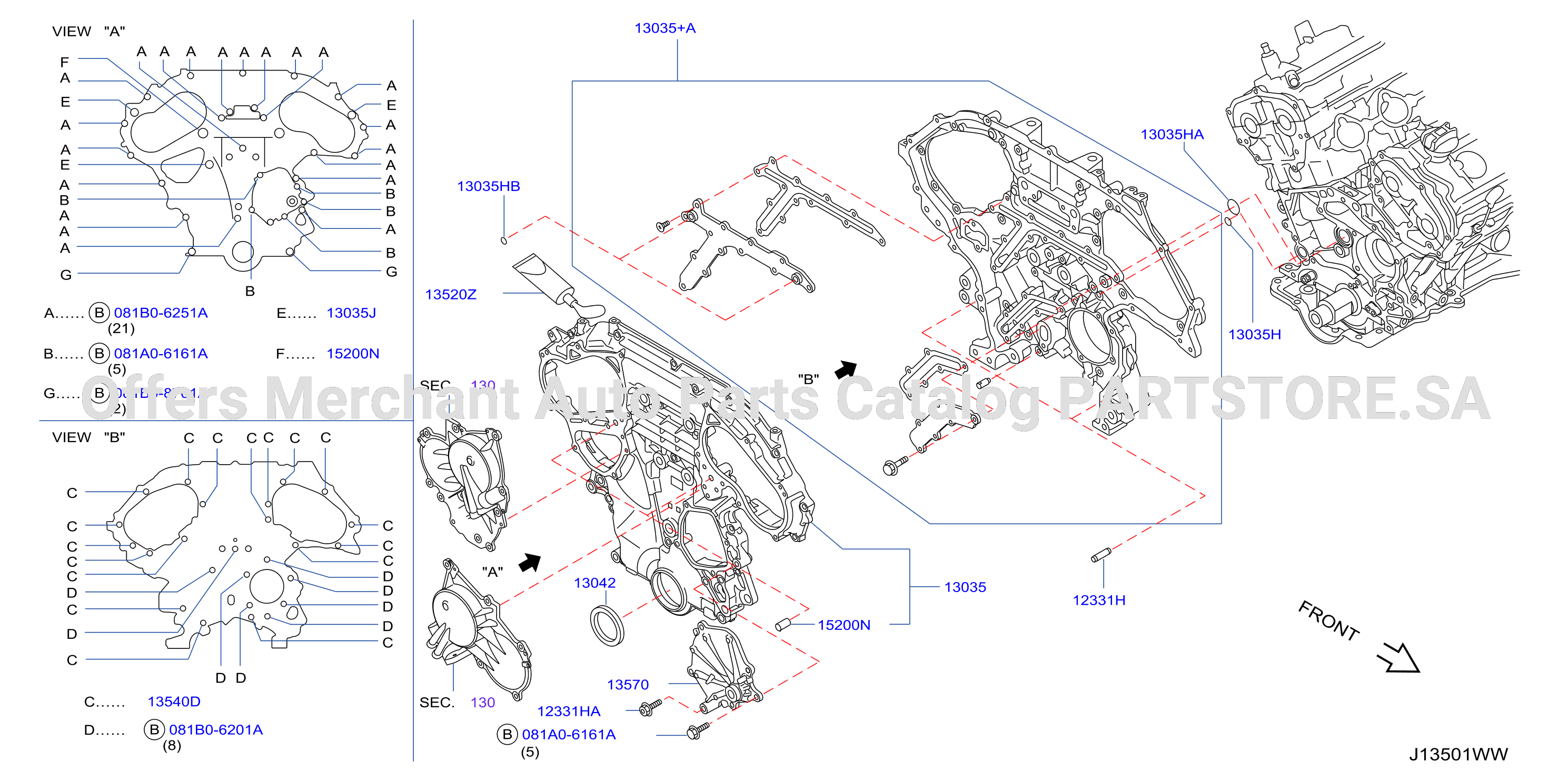 Front Cover Vacuum Pump Fitting Front Cover