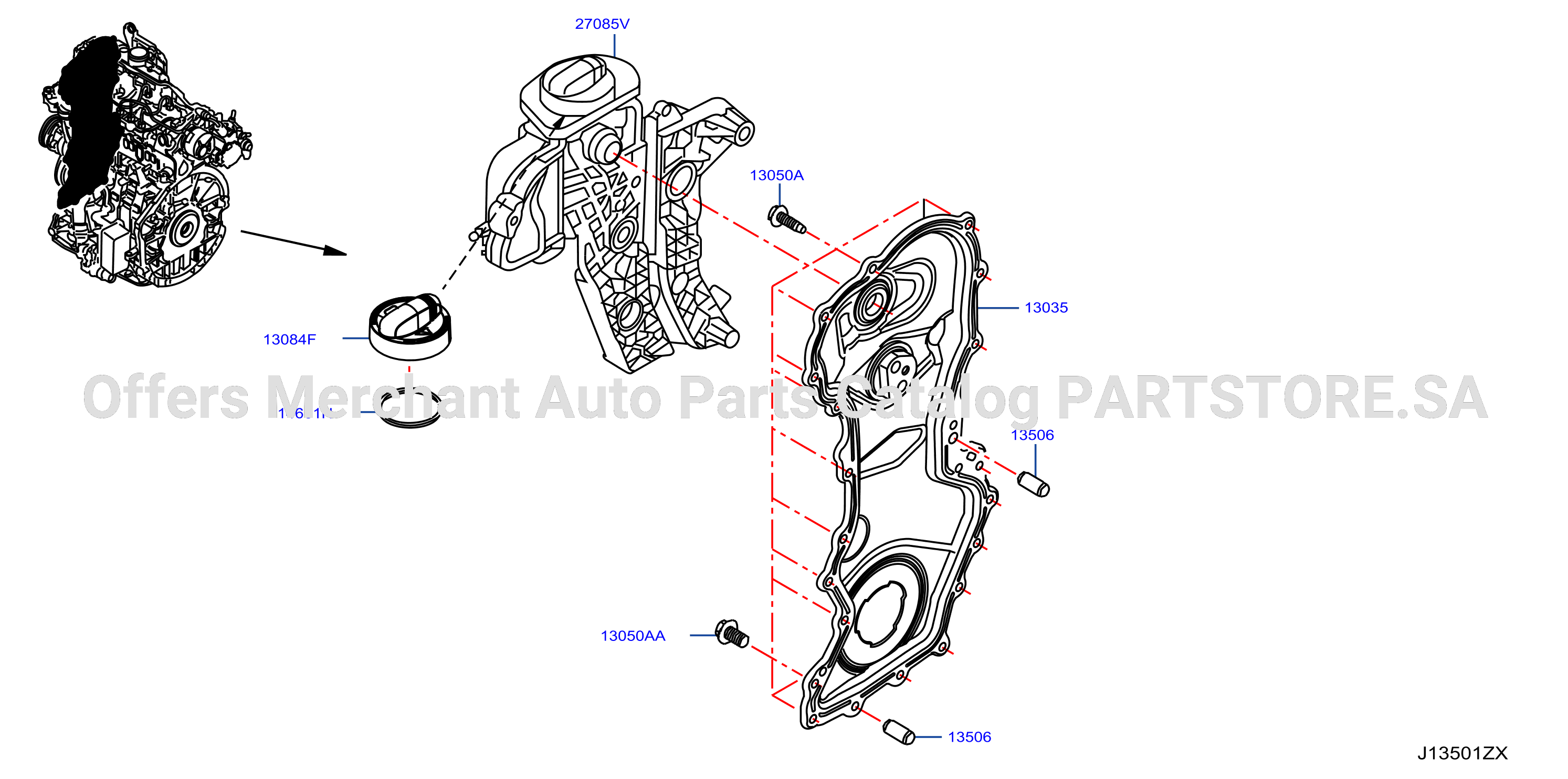 Front Cover Vacuum Pump Fitting Front Cover