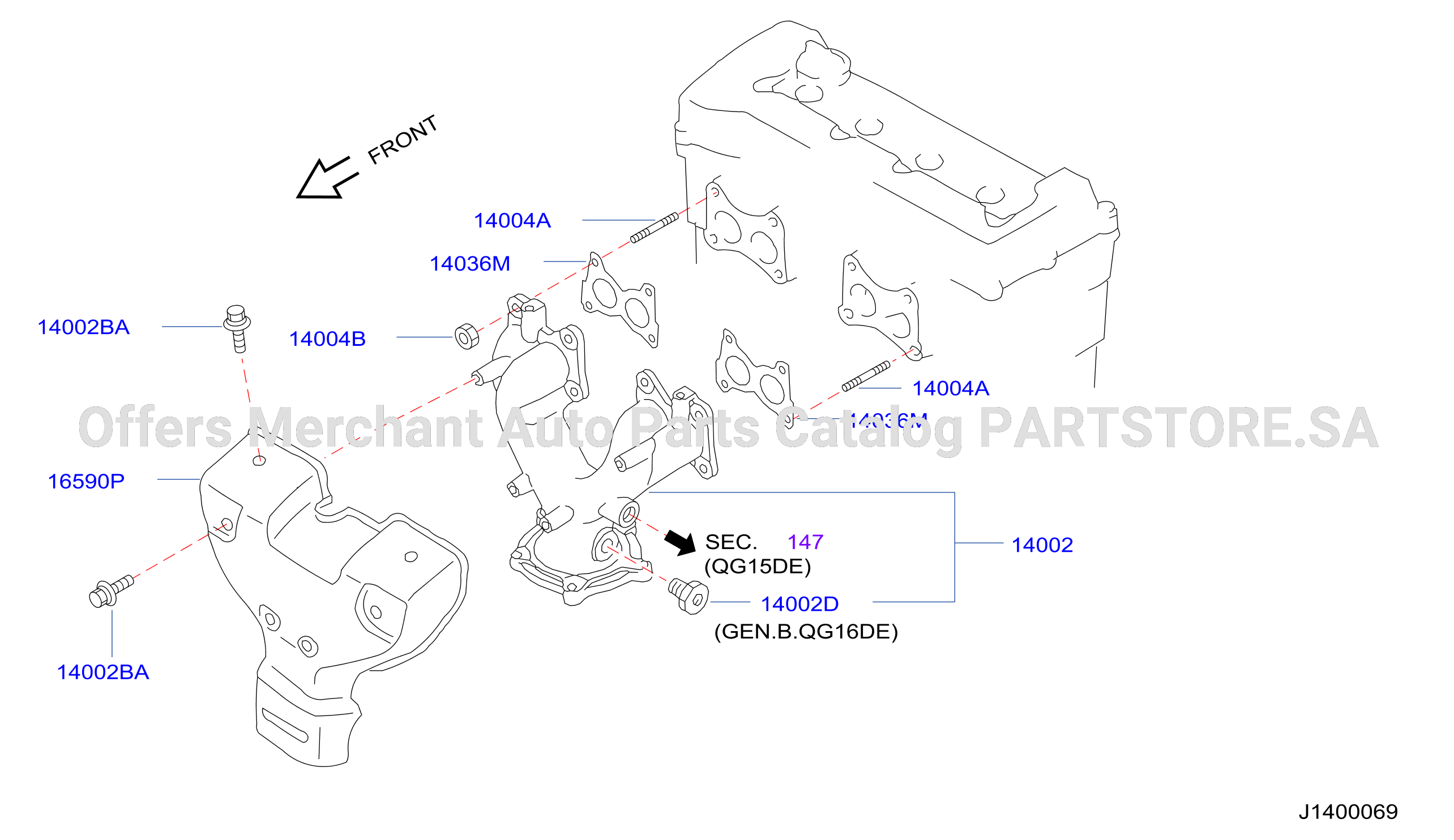 Manifold Exhaust Parts