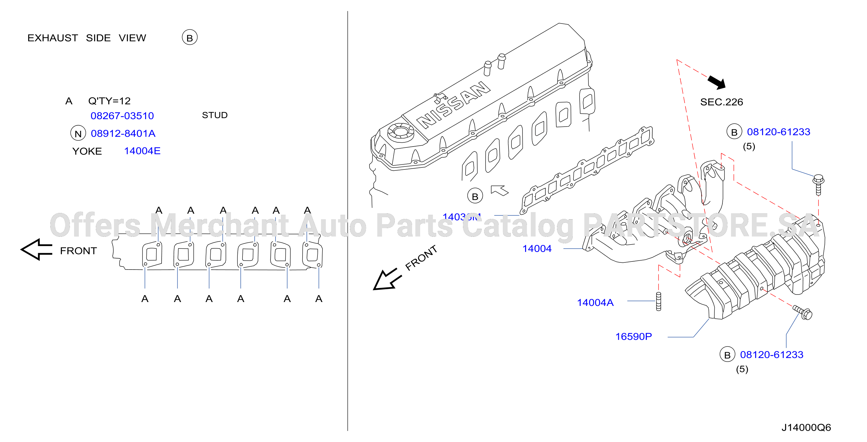 Manifold Exhaust Parts