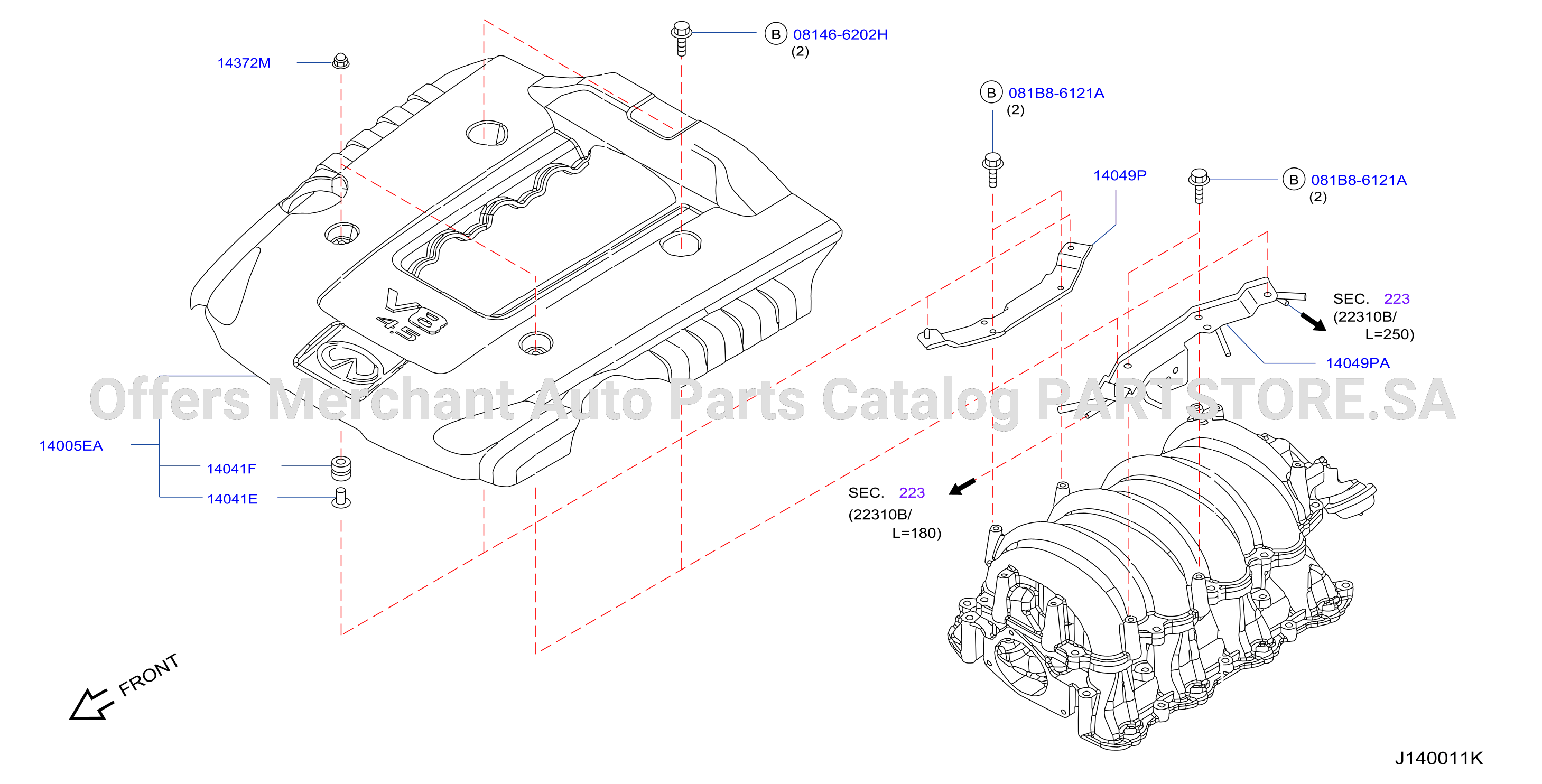 Manifold Engine Cover Parts