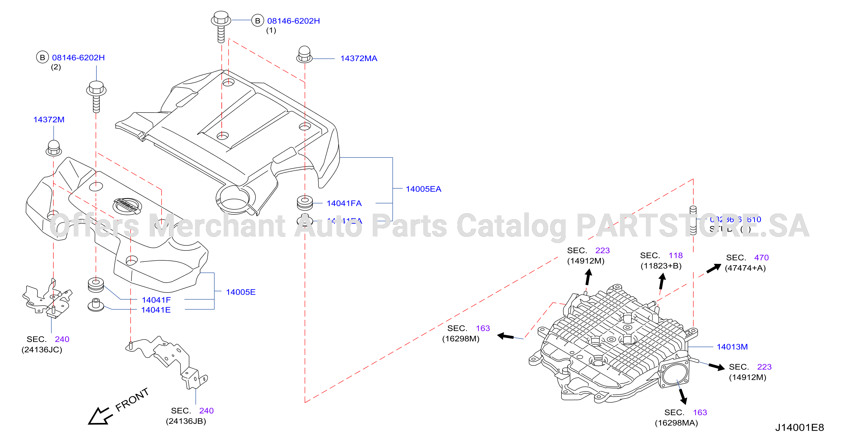 Manifold Engine Cover Parts