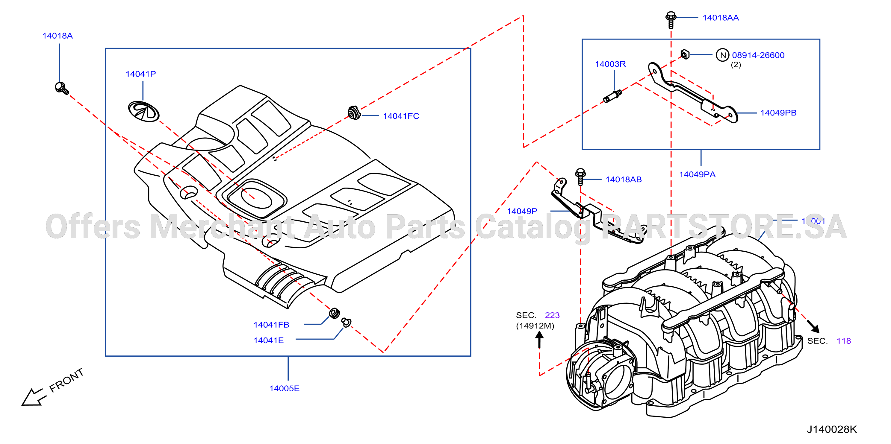 Manifold Engine Cover Parts