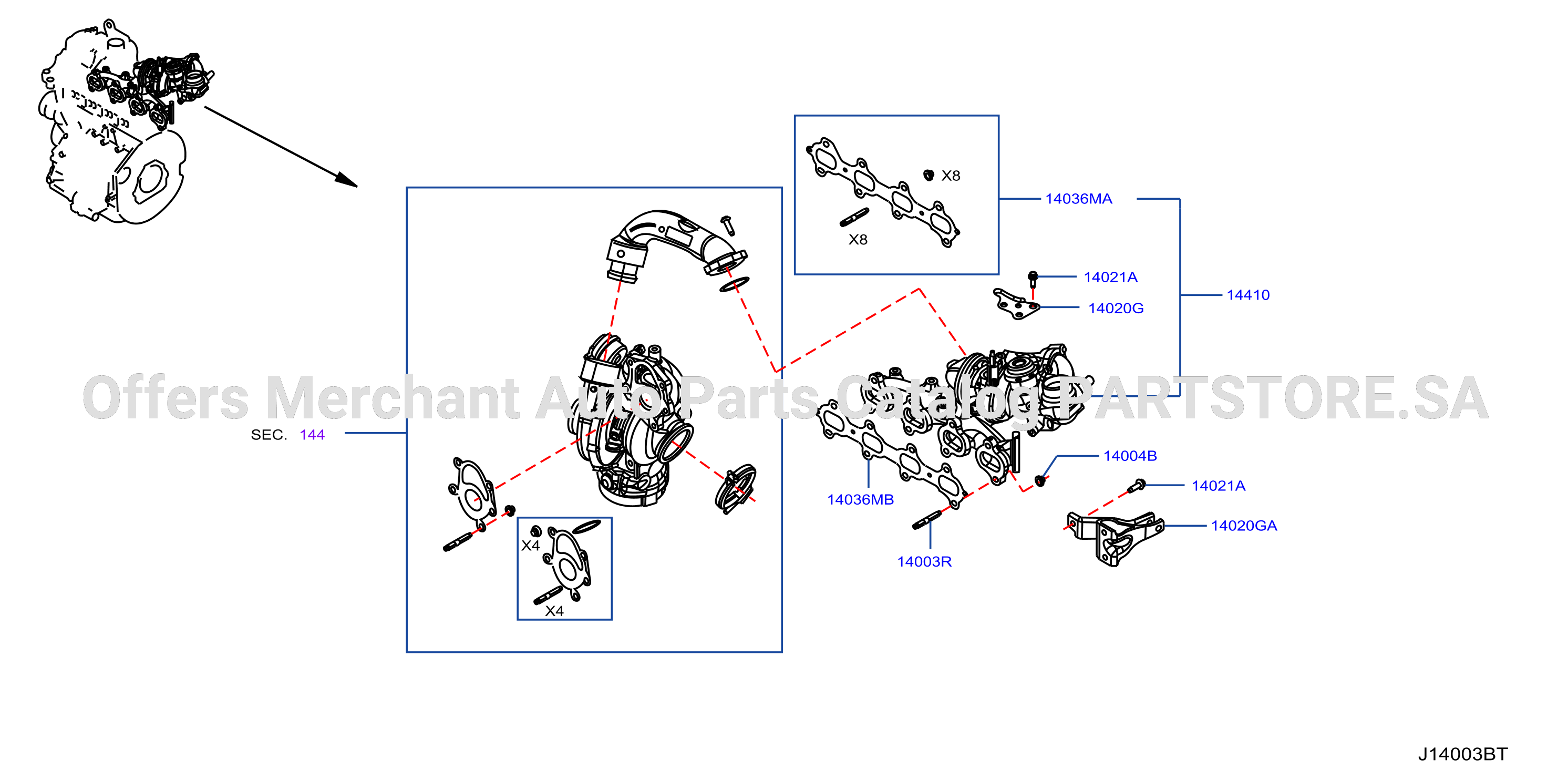Manifold Exhaust Parts