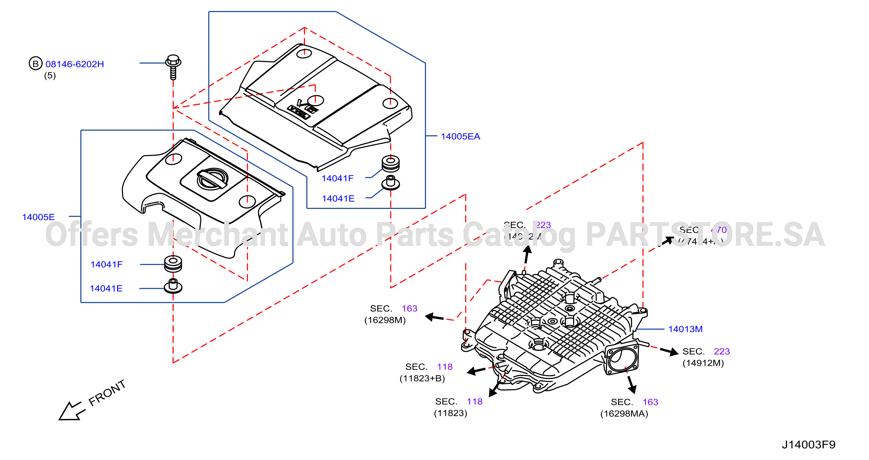 Manifold Engine Cover Parts