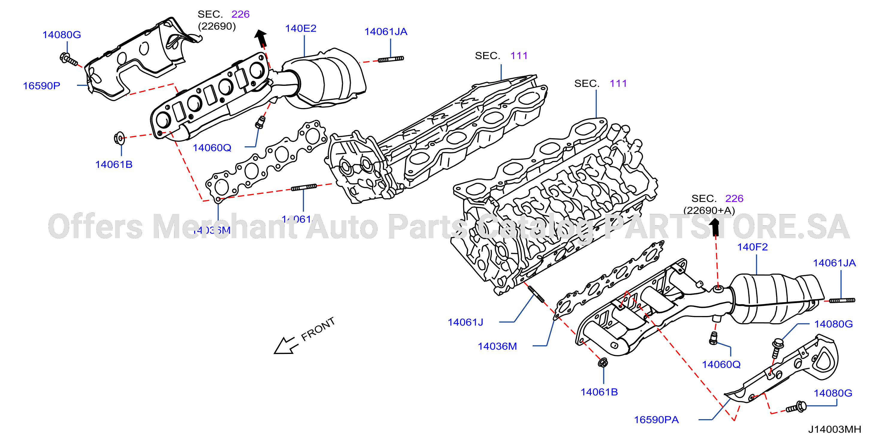 Manifold Exhaust Parts