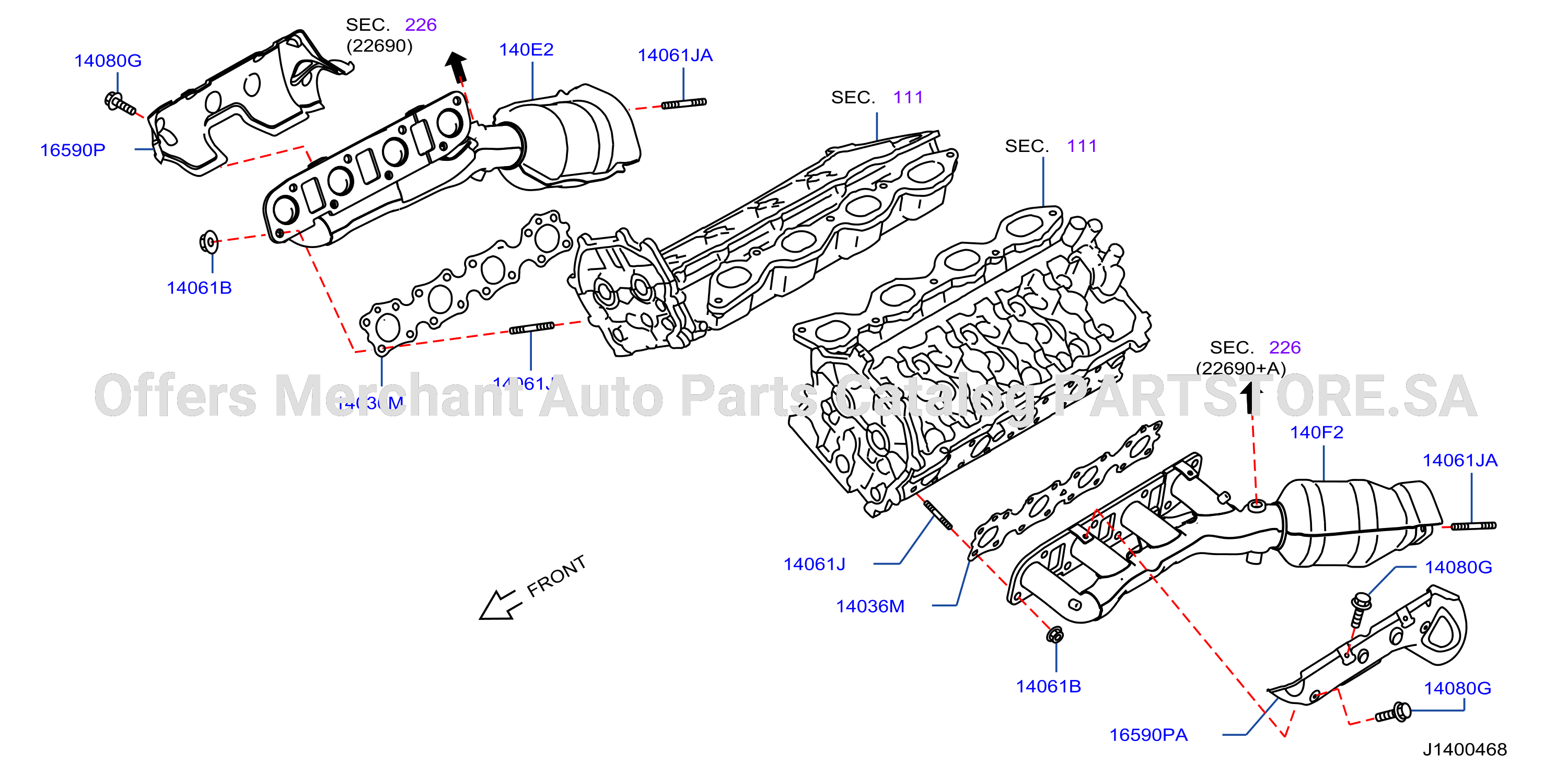 Manifold Exhaust Parts