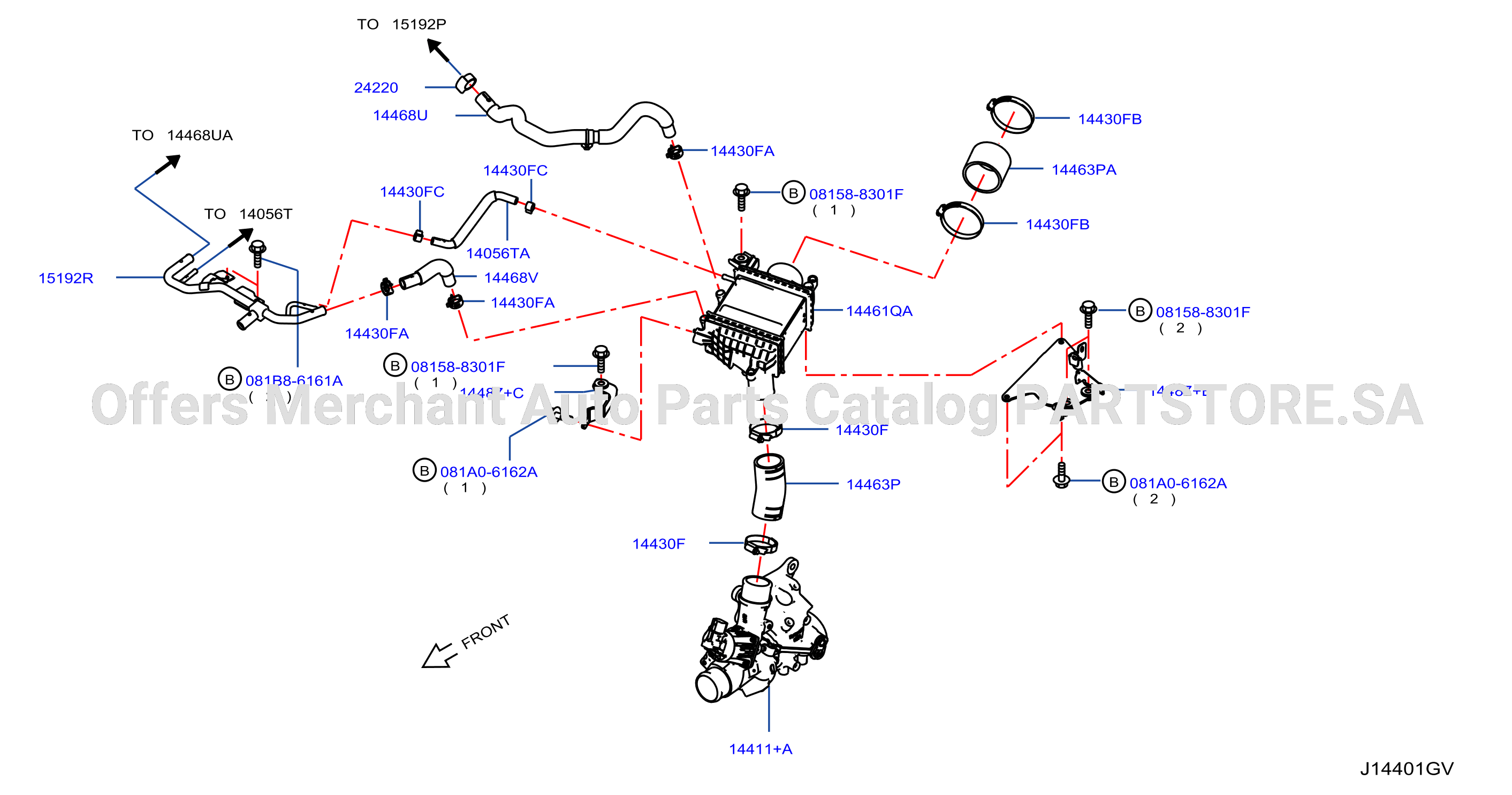 Turbo Charger Inter Cooler Piping Lh