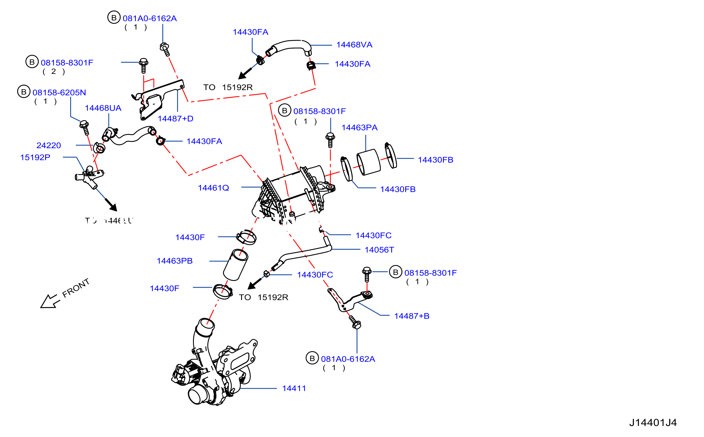 Turbo Charger Intercooler Piping Rh