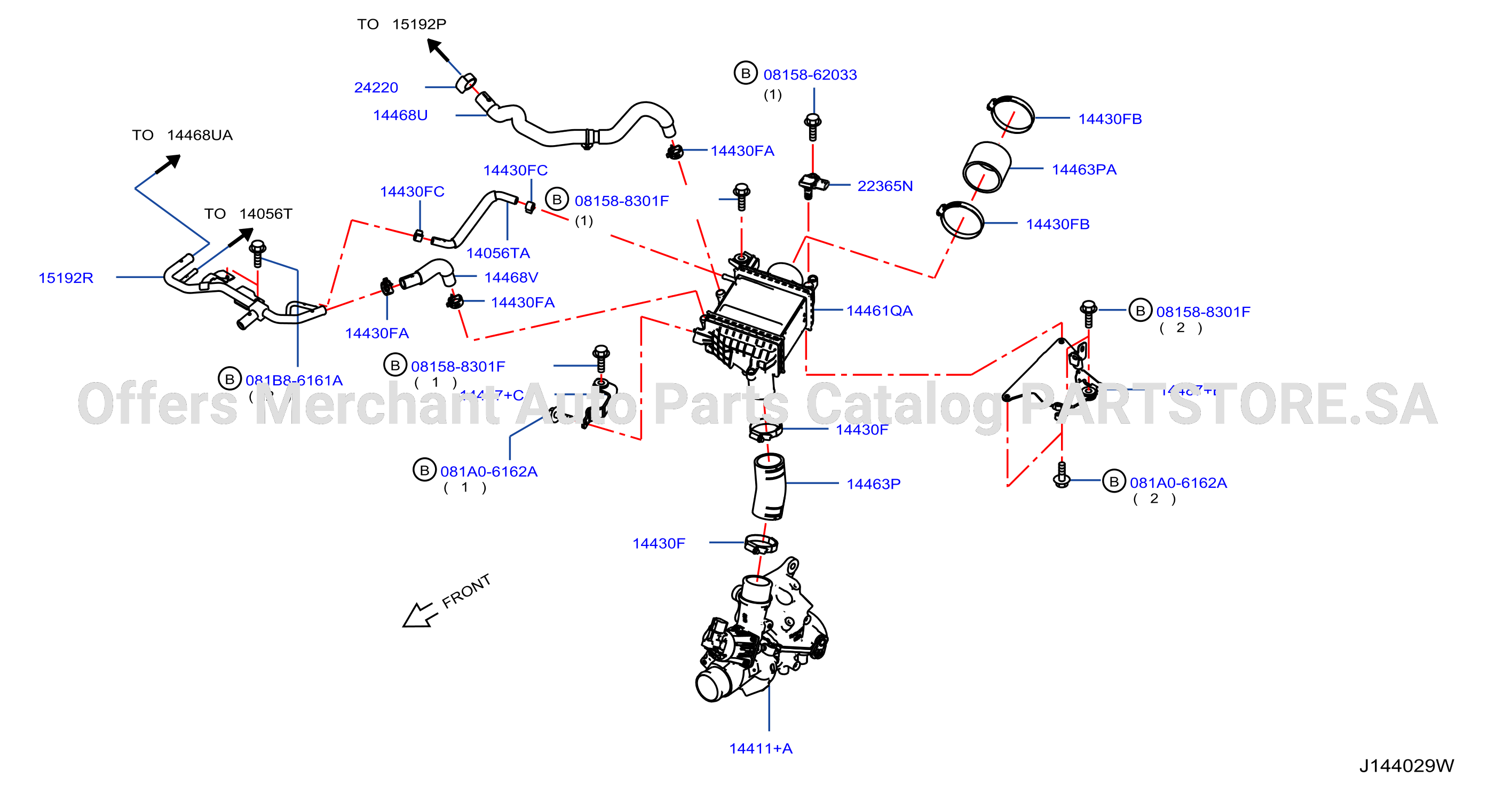 Turbo Charger Intercooler Piping Lh