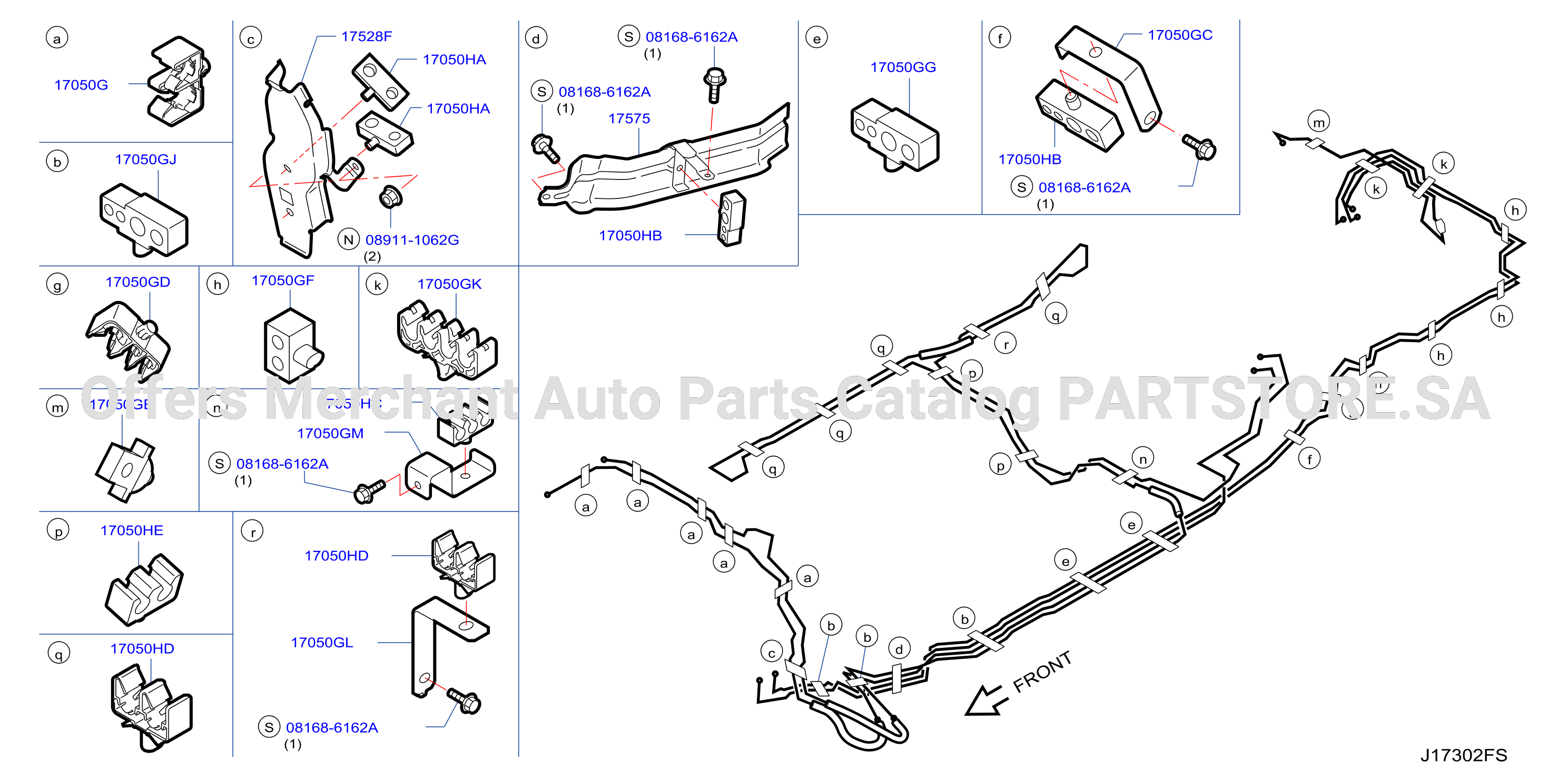 Fuel Piping Clamp Insulator Yd25Ddti D C