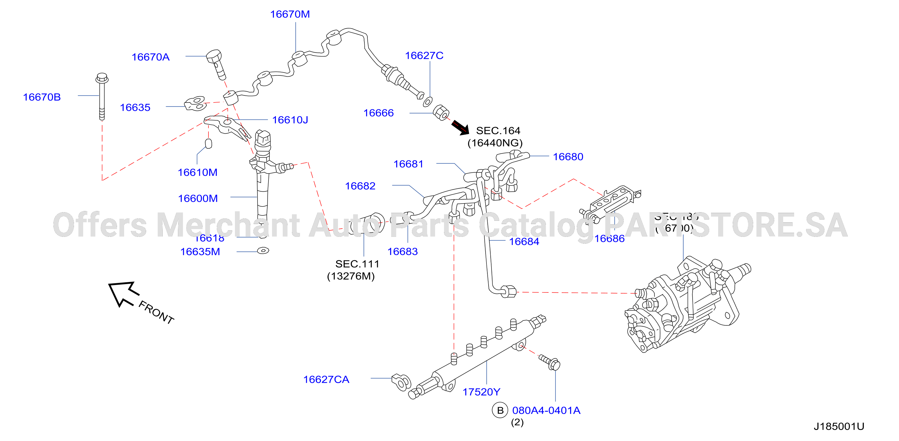 Fuel Supply System Injection Nozzle Piping