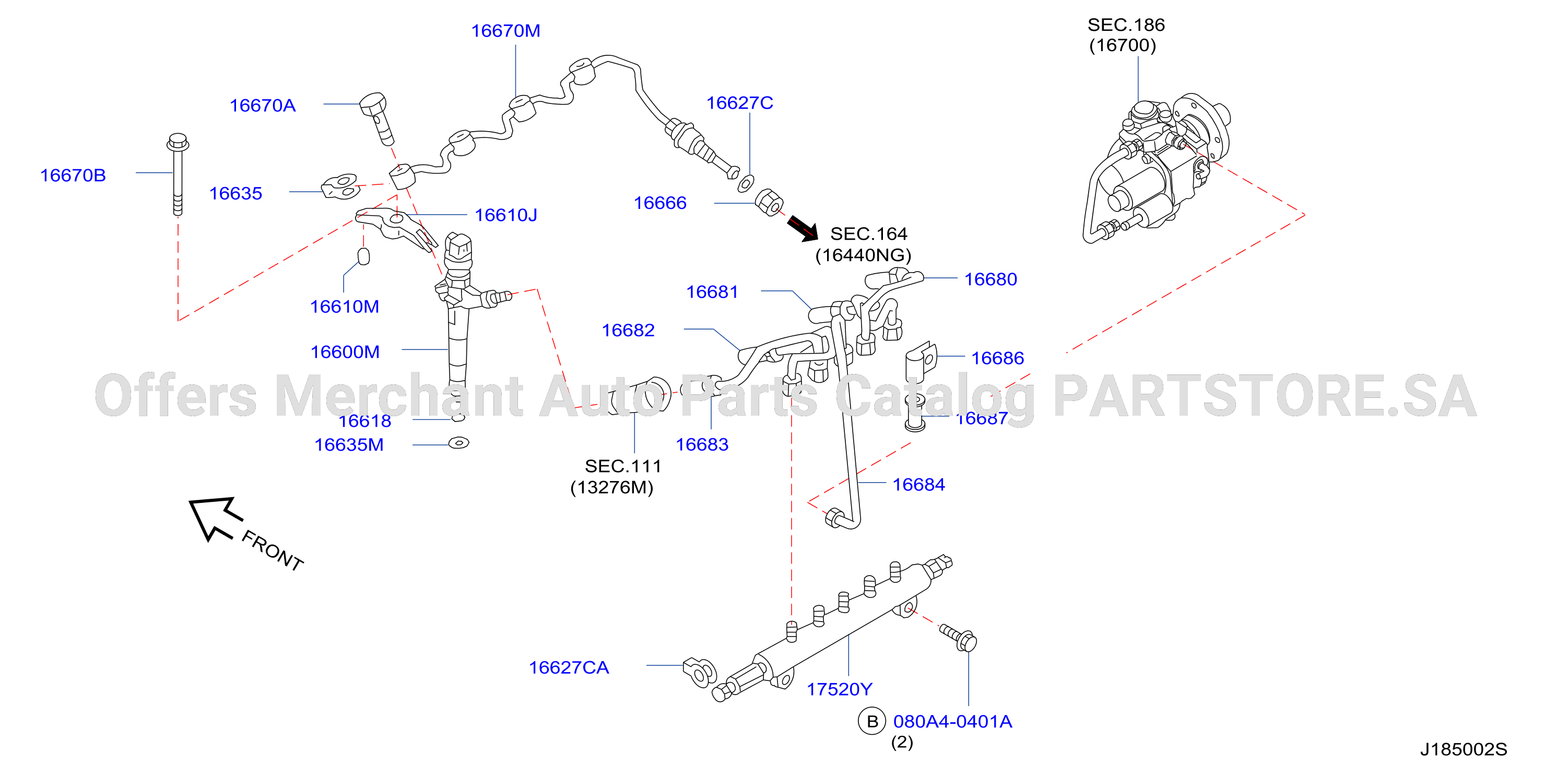 Fuel Supply System Injection Nozzle Piping