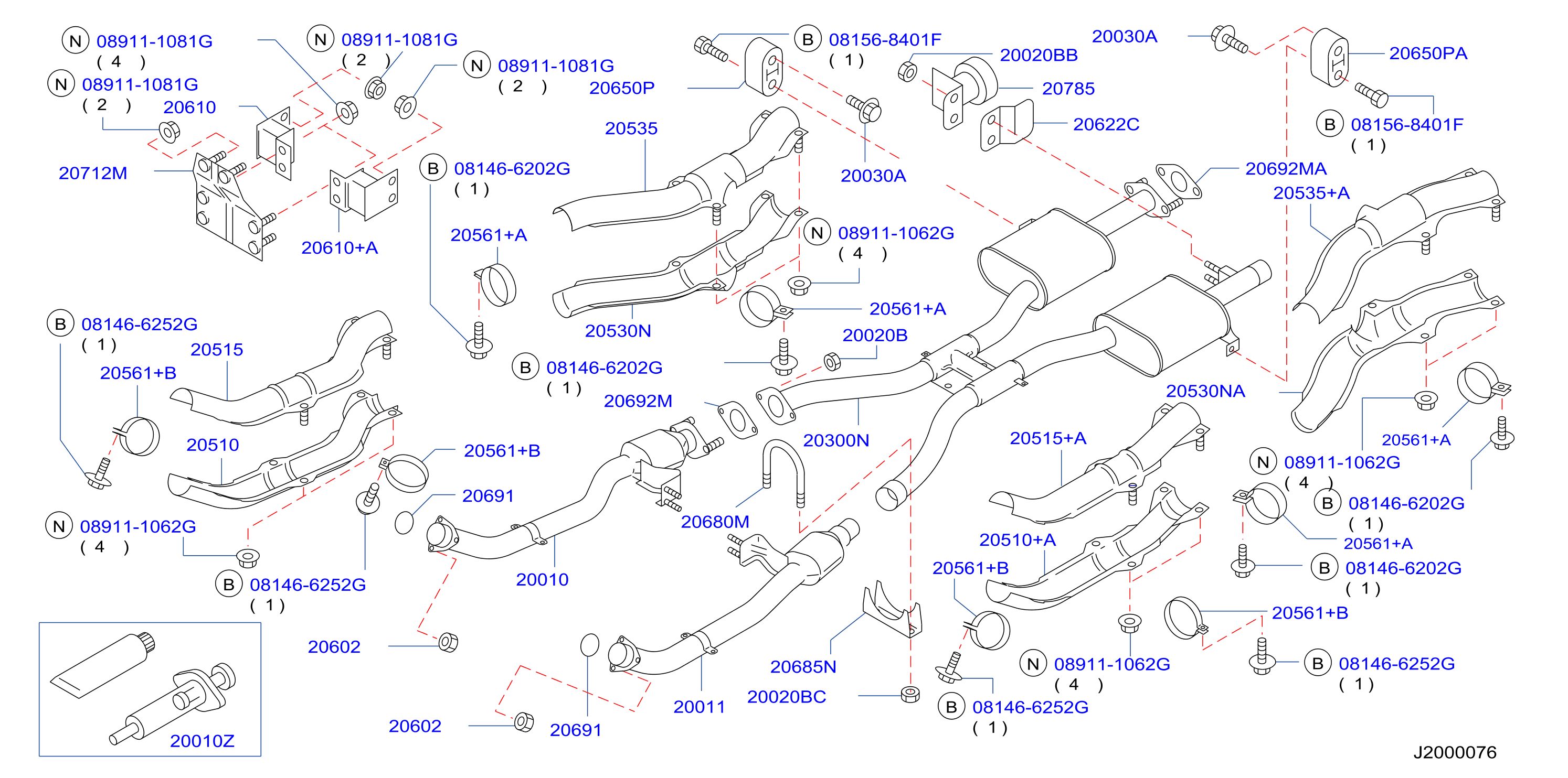 Exhaust Tube Muffler Front