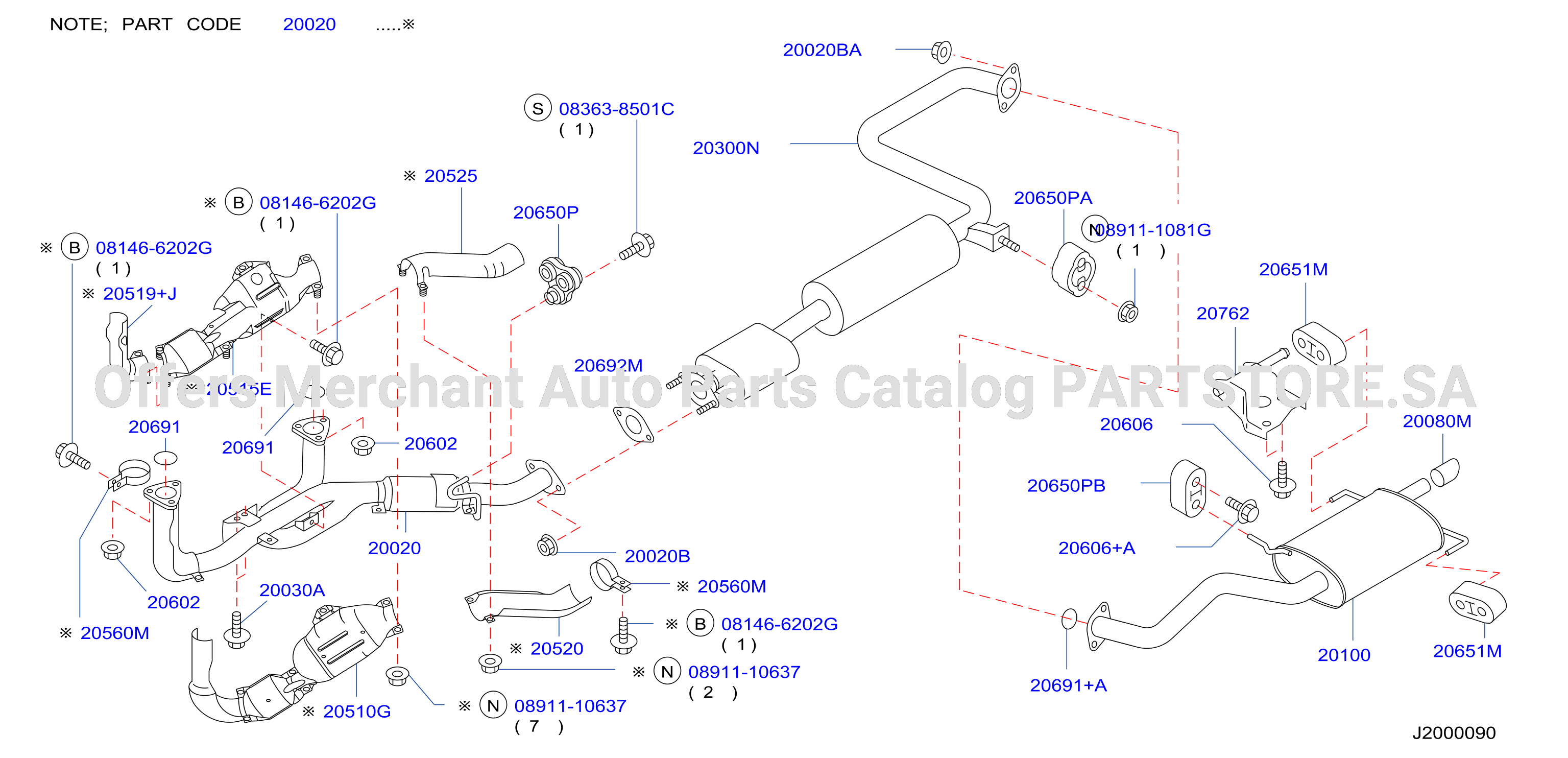 Exhaust Tube Muffler Wo Cat