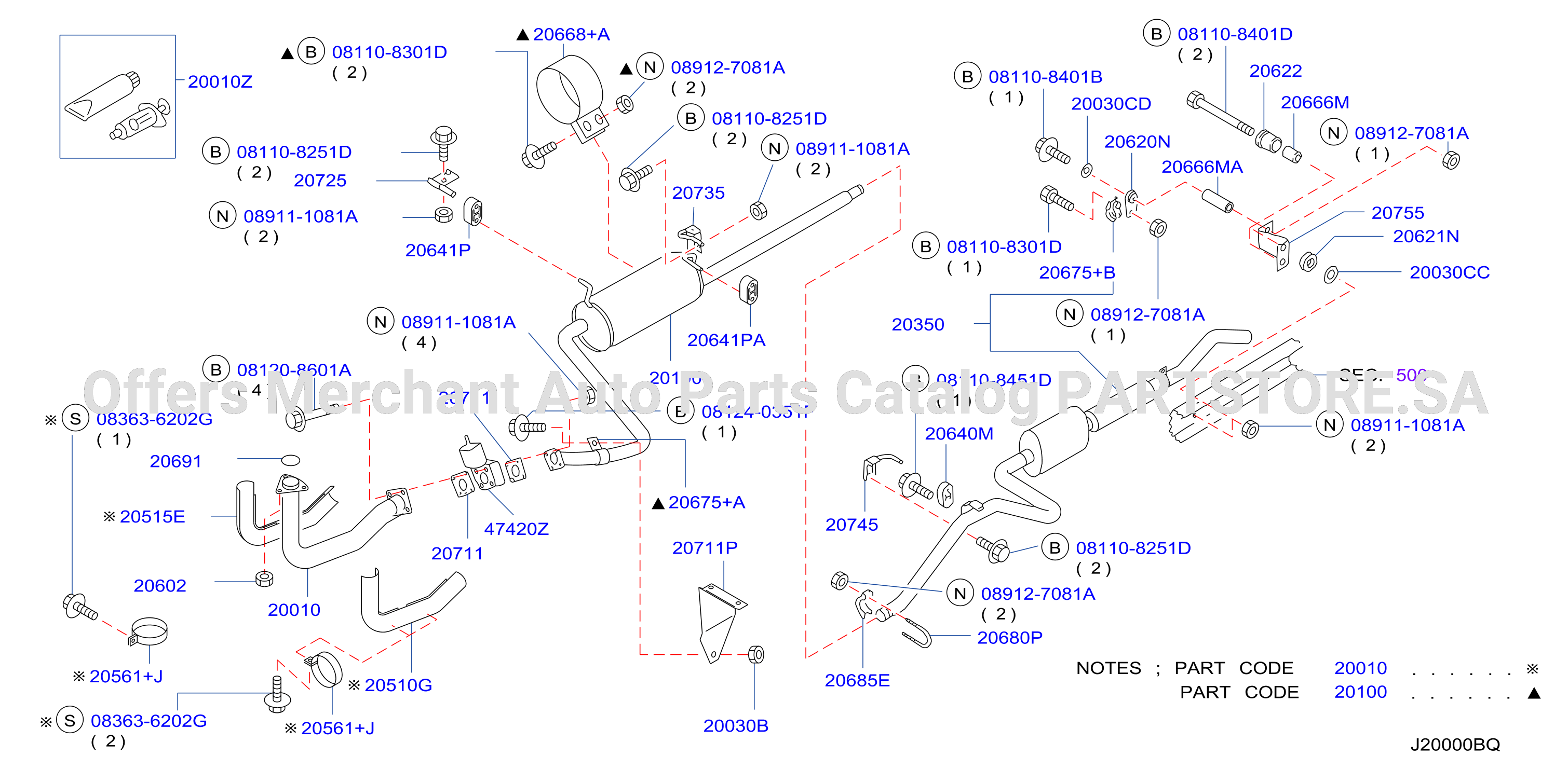 Exhaust Tube Muffler Td42T
