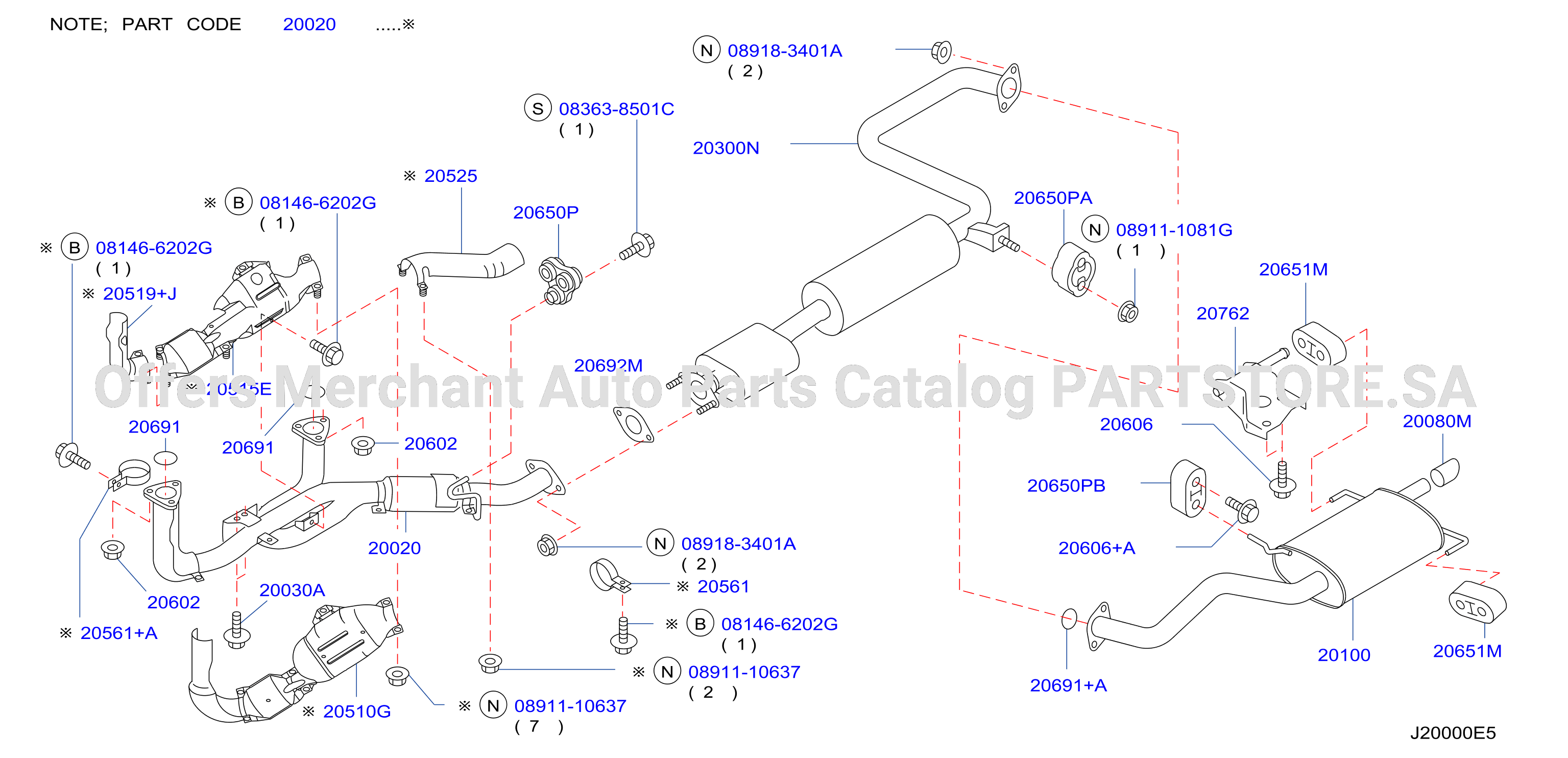 Exhaust Tube Muffler Wo Cat