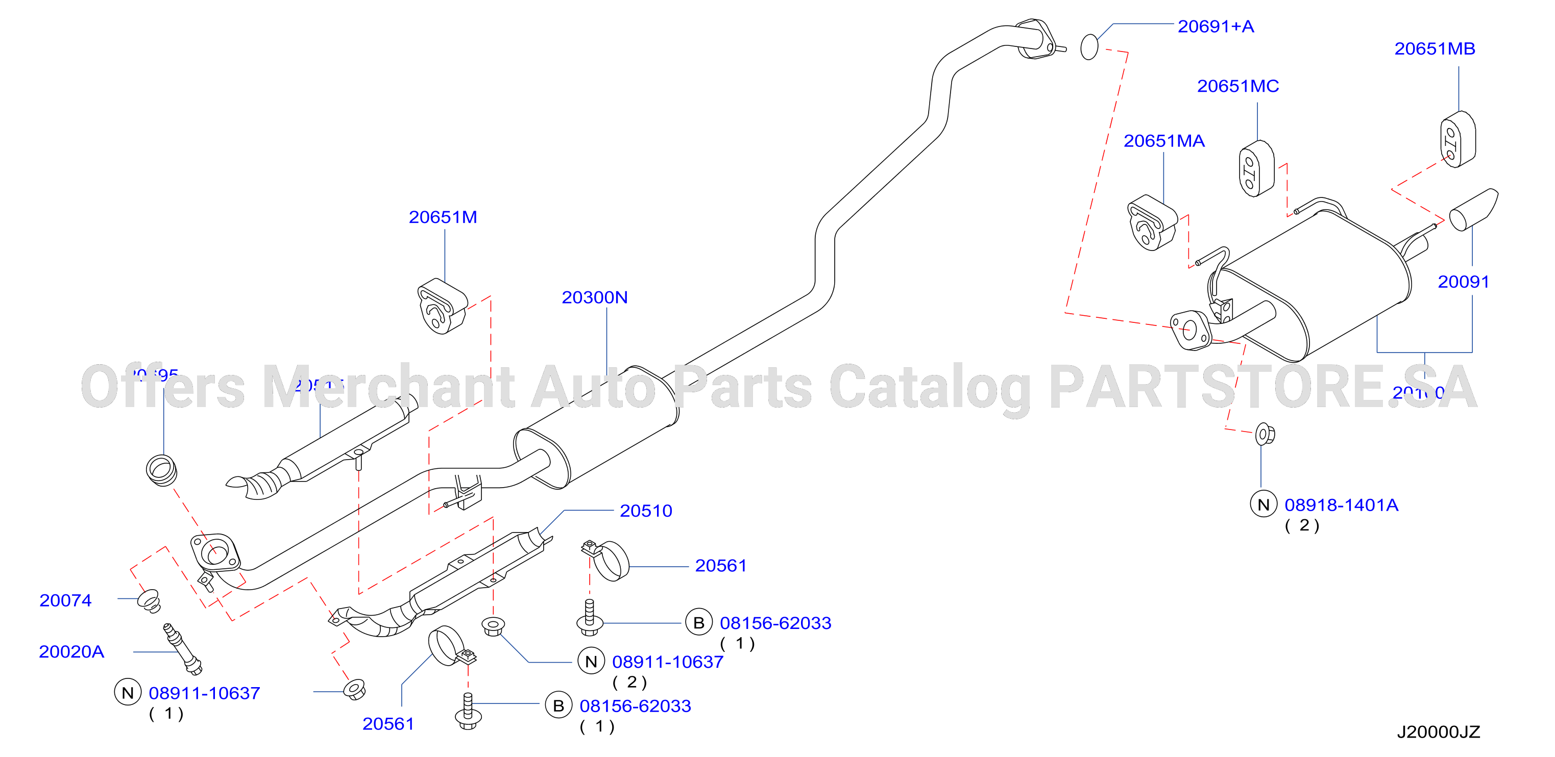 Exhaust Tube Muffler F / Year2
