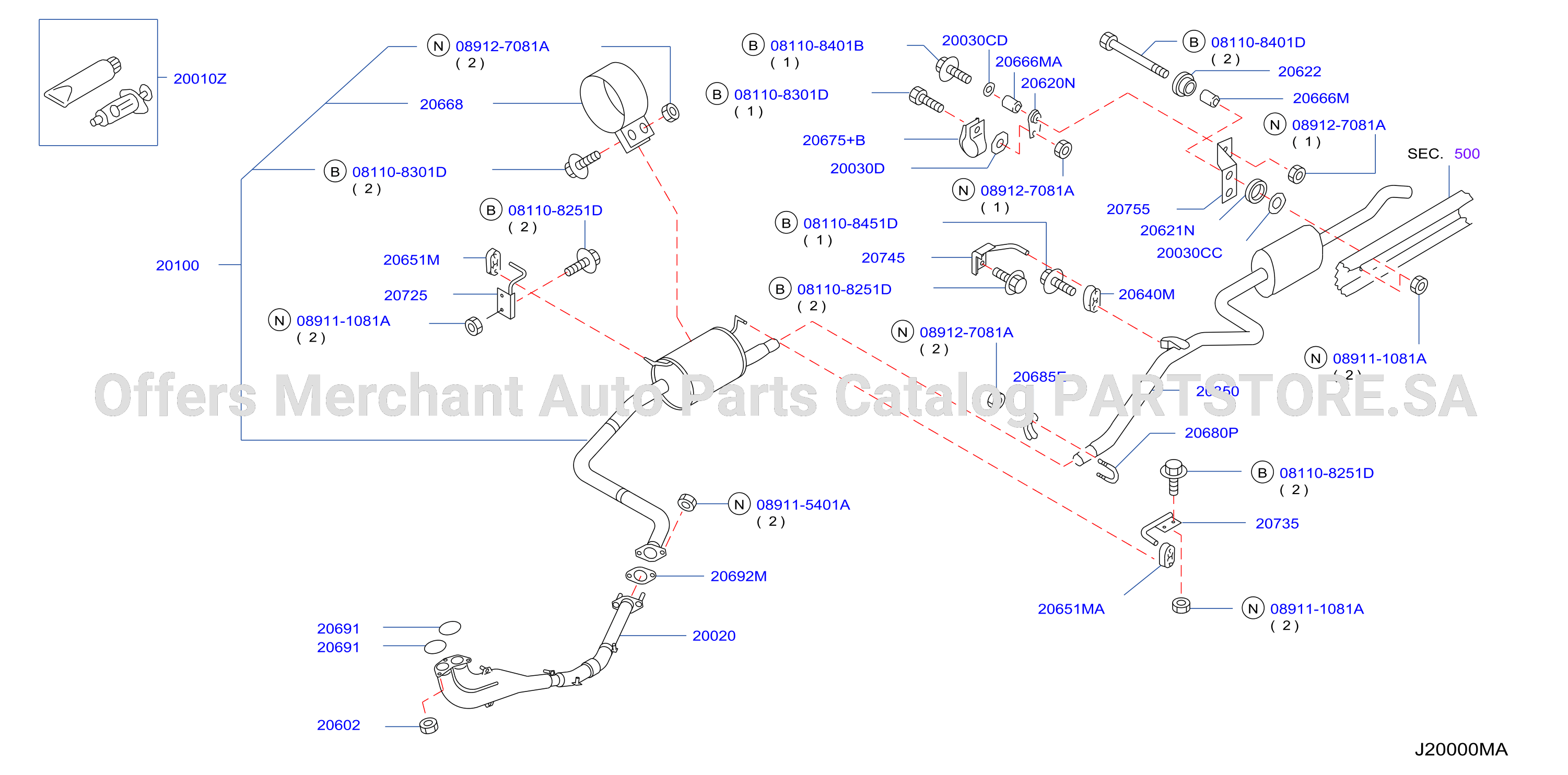 Exhaust Tube Muffler Tb45E
